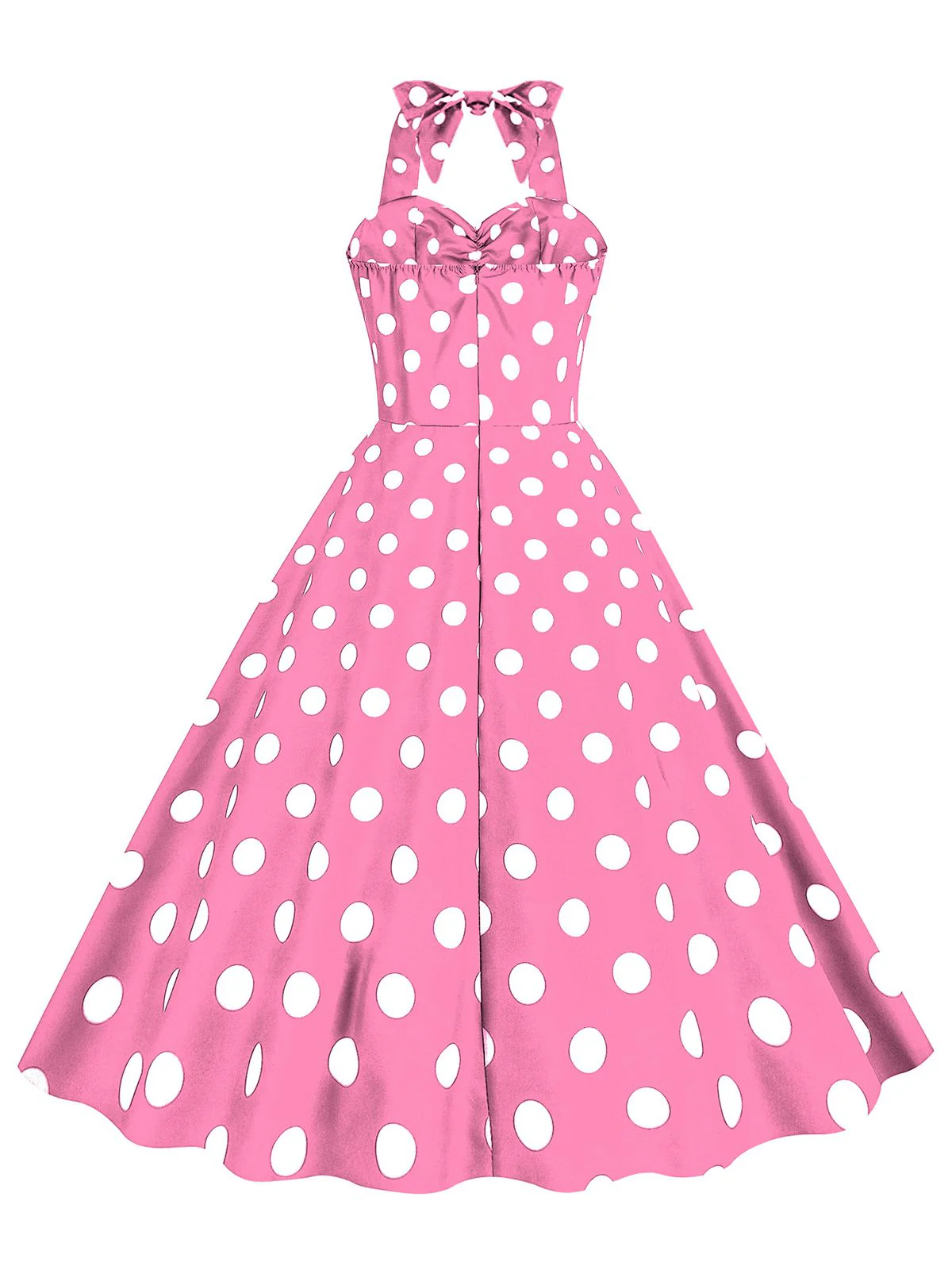 1950s Polka Dot Halter Swing Dress - Image 8