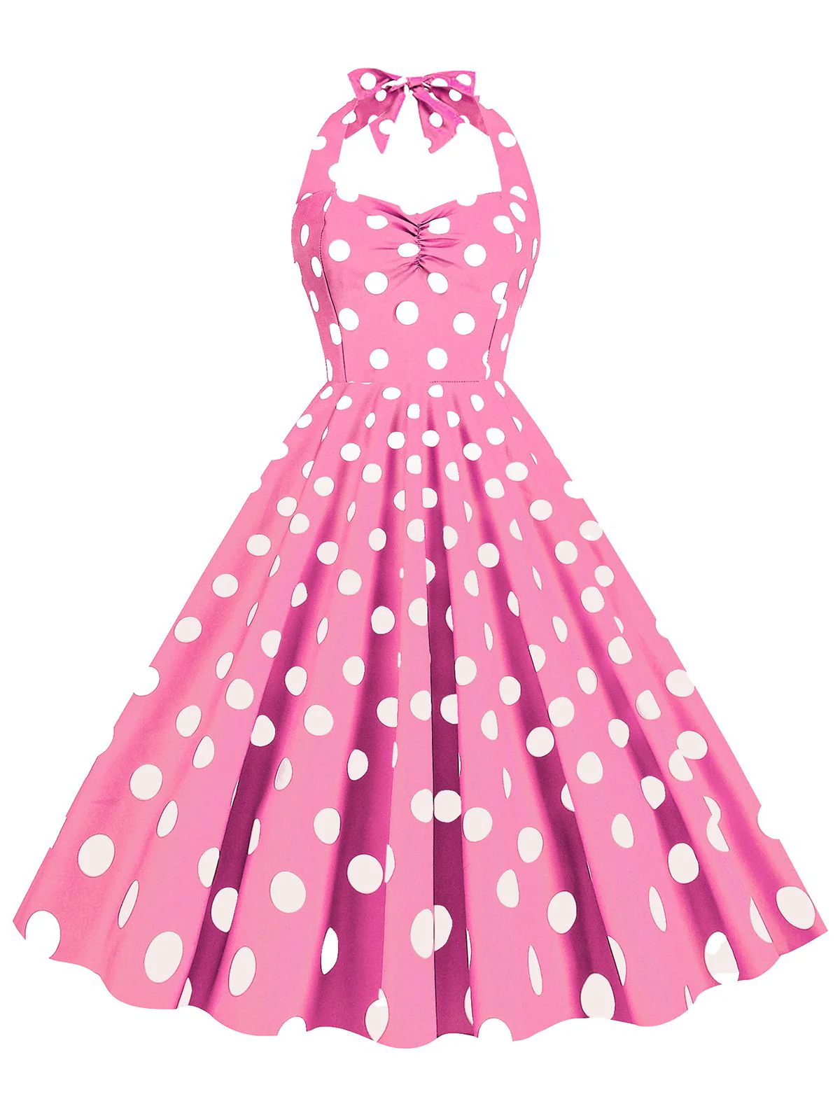 1950s Polka Dot Halter Swing Dress - Image 9