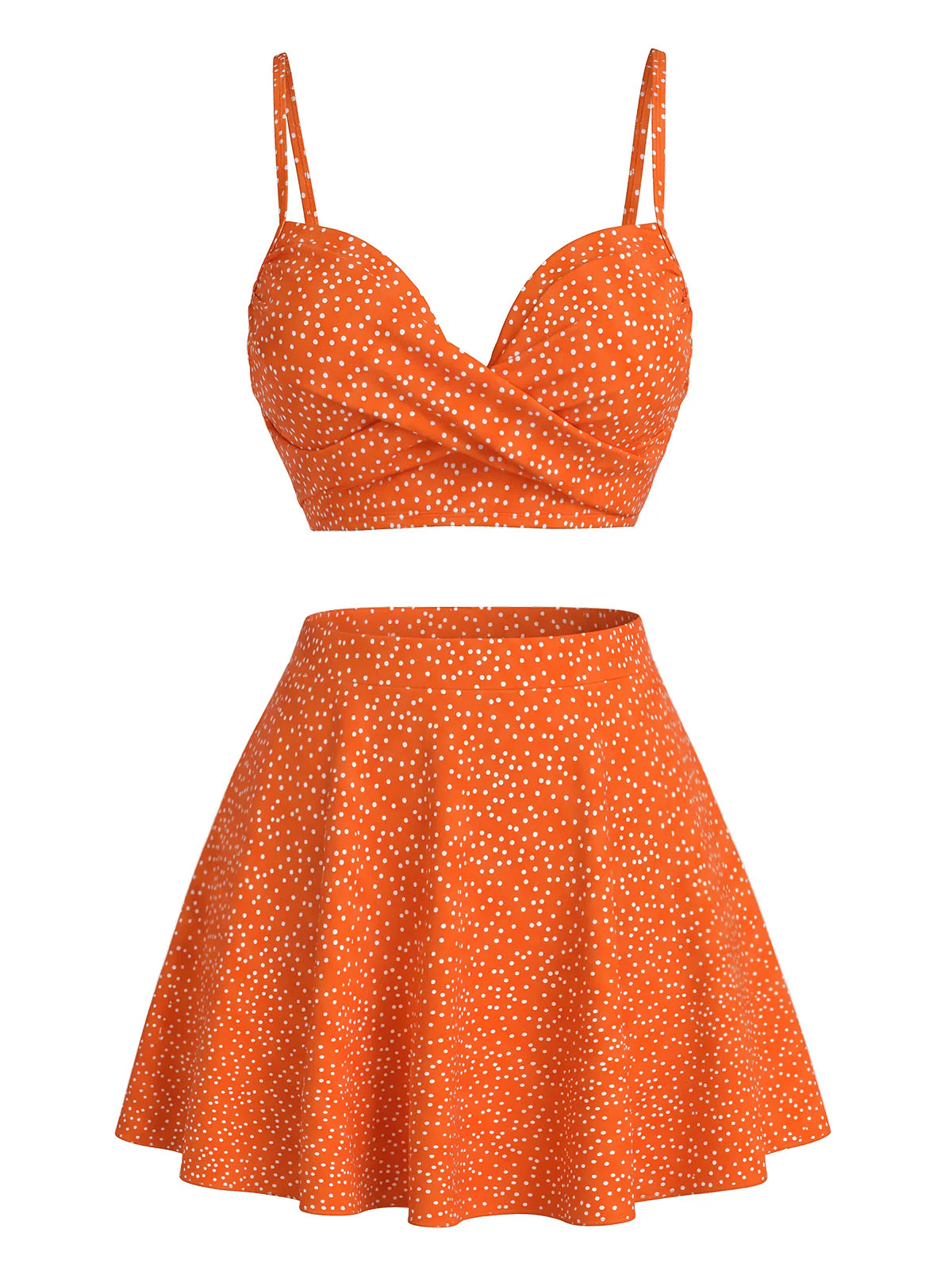 1950s Polka Dot High-Waist Bikini Set & Cover-Up - Image 2