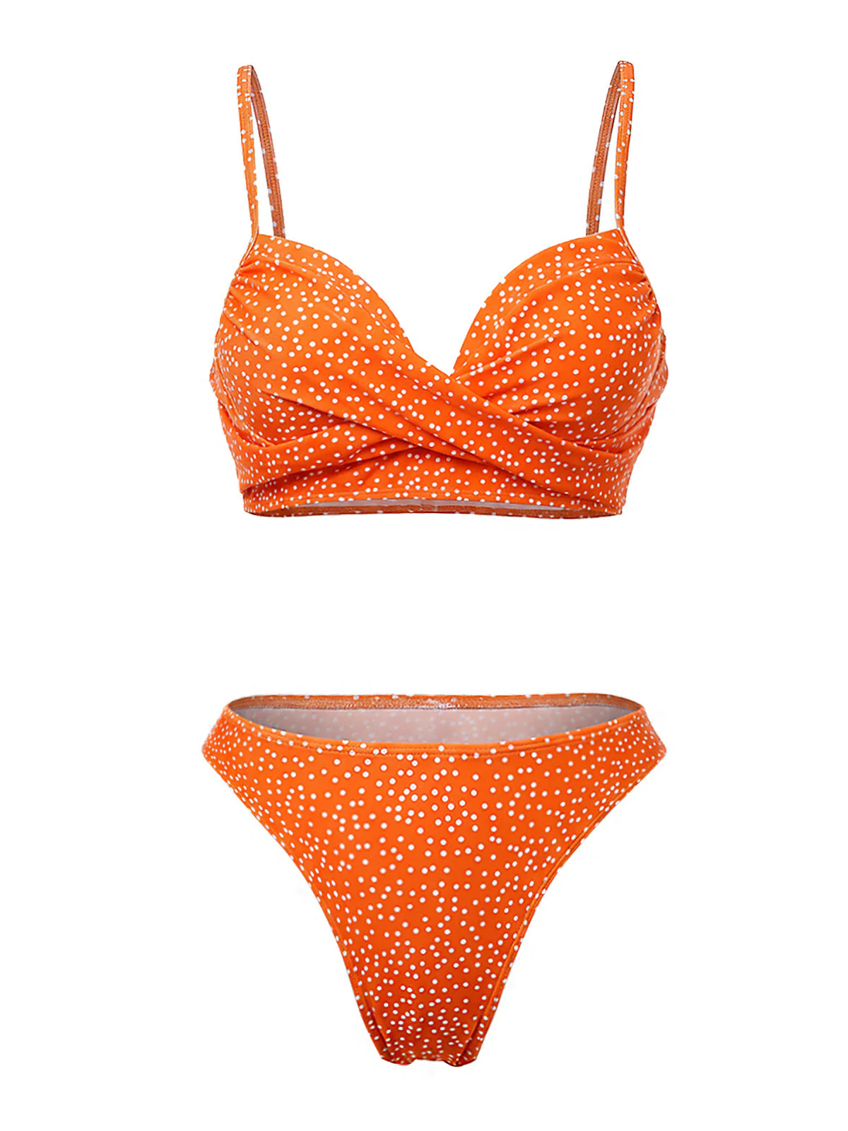 1950s Polka Dot High-Waist Bikini Set & Cover-Up - Image 4