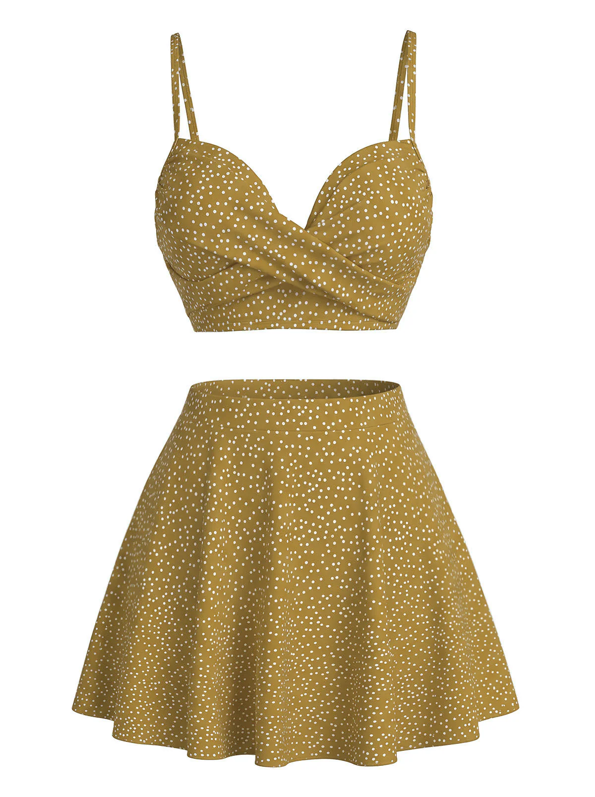 1950s Polka Dot High-Waist Bikini Set & Cover-Up - Image 7