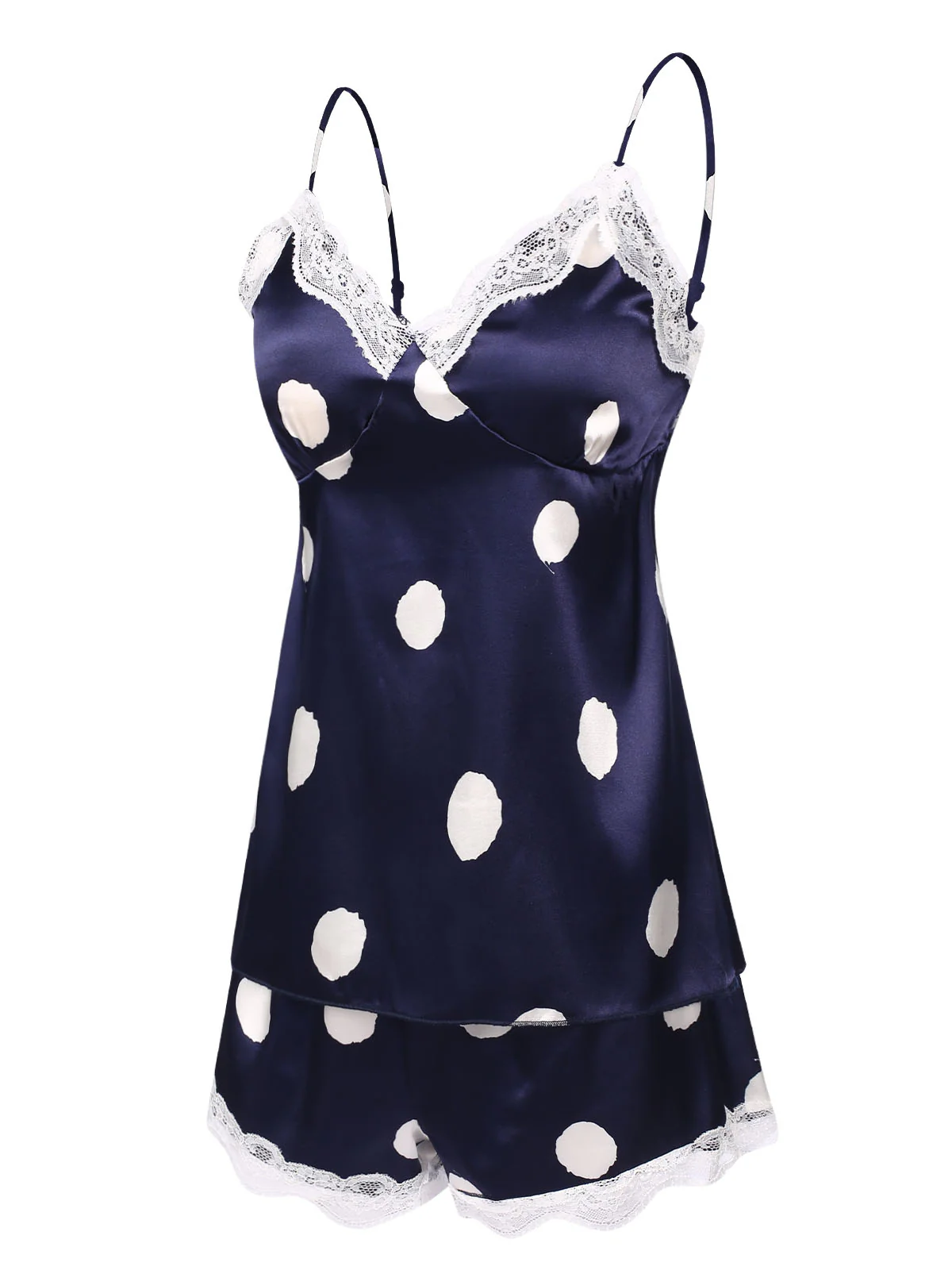 1950s Polka Dot Lace Camisole Sleepwear - Image 2