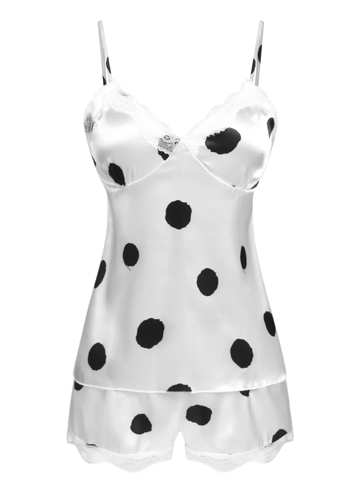 1950s Polka Dot Lace Camisole Sleepwear - Image 16
