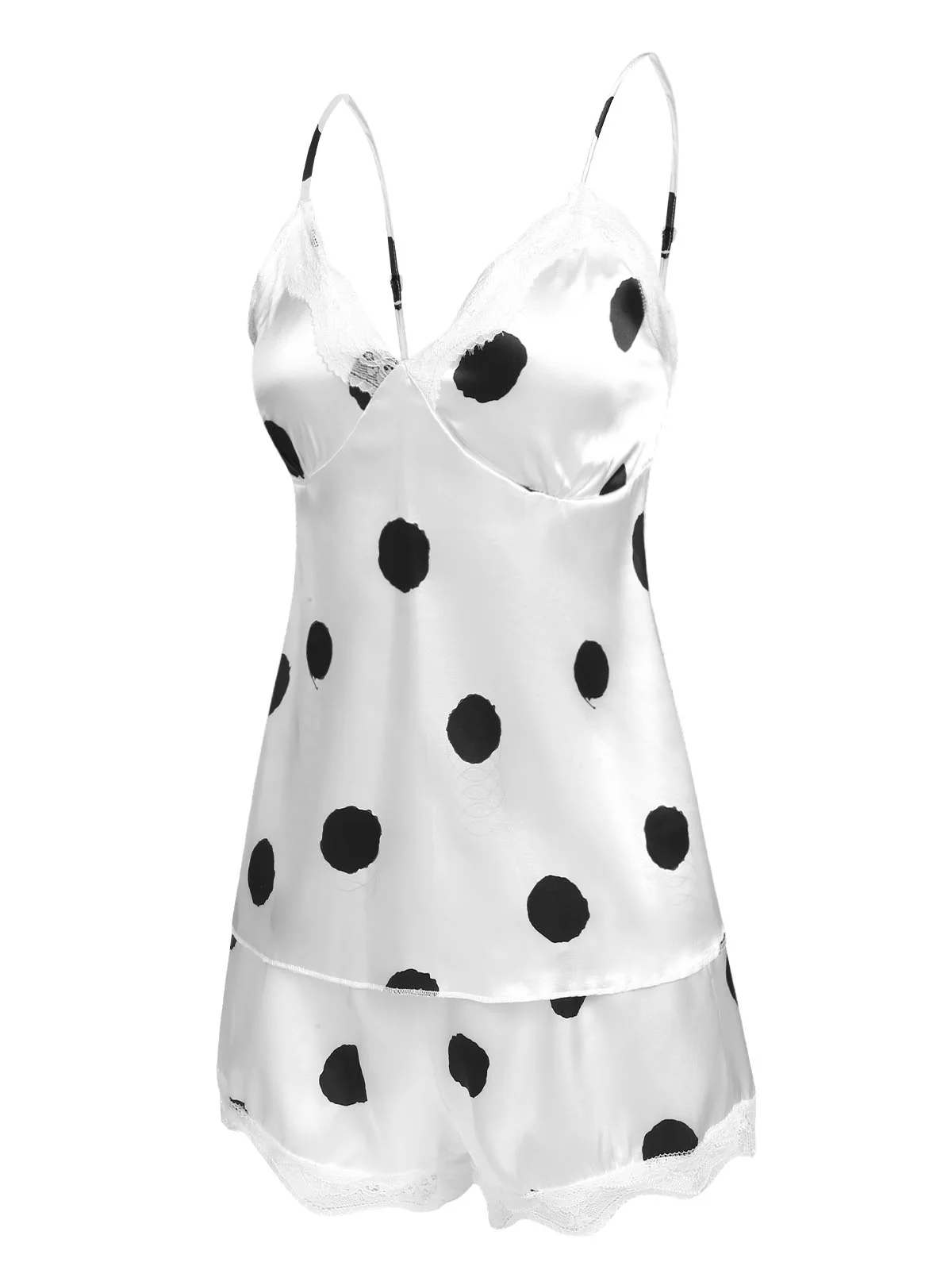 1950s Polka Dot Lace Camisole Sleepwear - Image 17