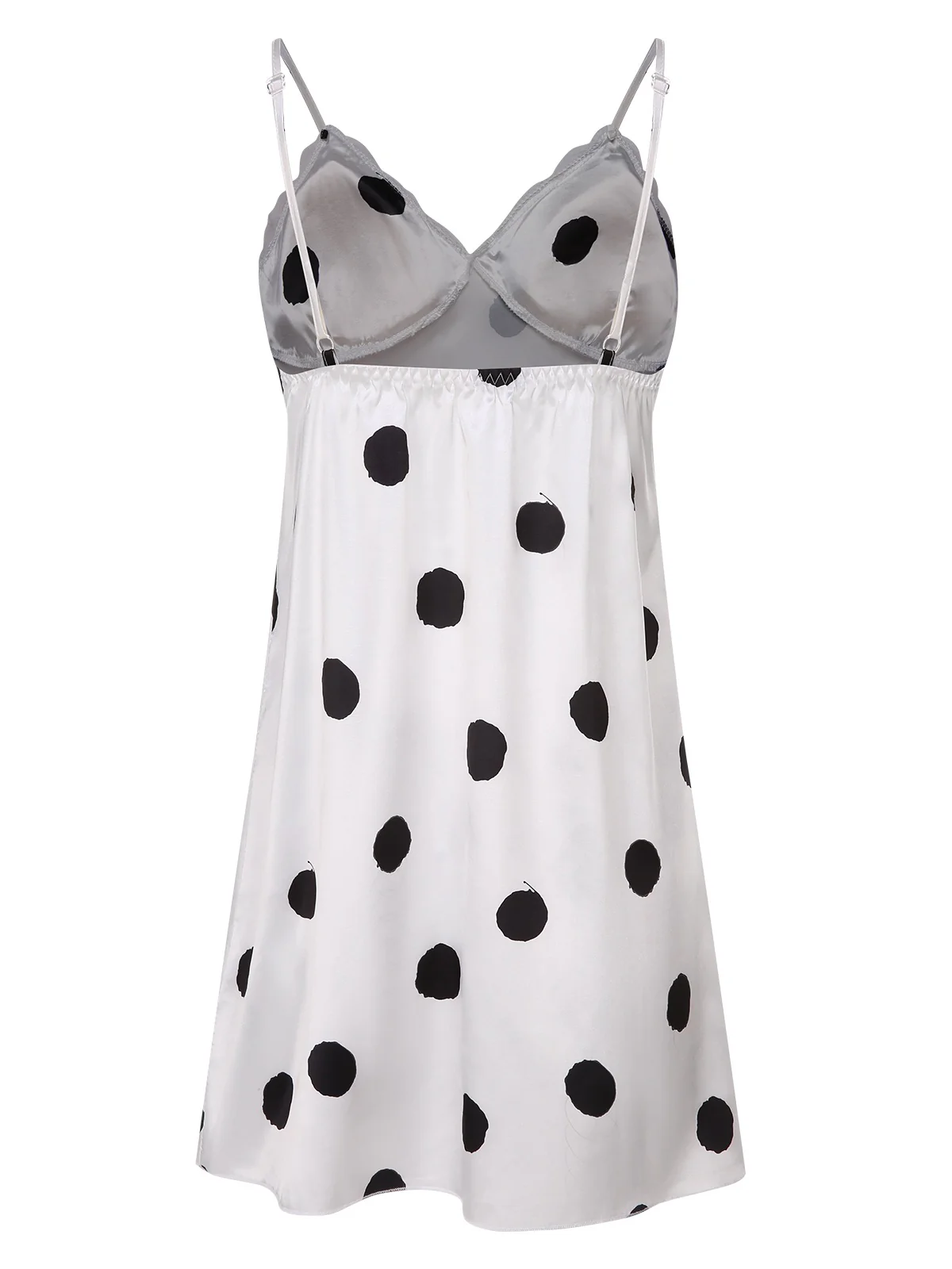 1950s Polka Dot Lace Spaghetti Straps Sleepwear - Image 10