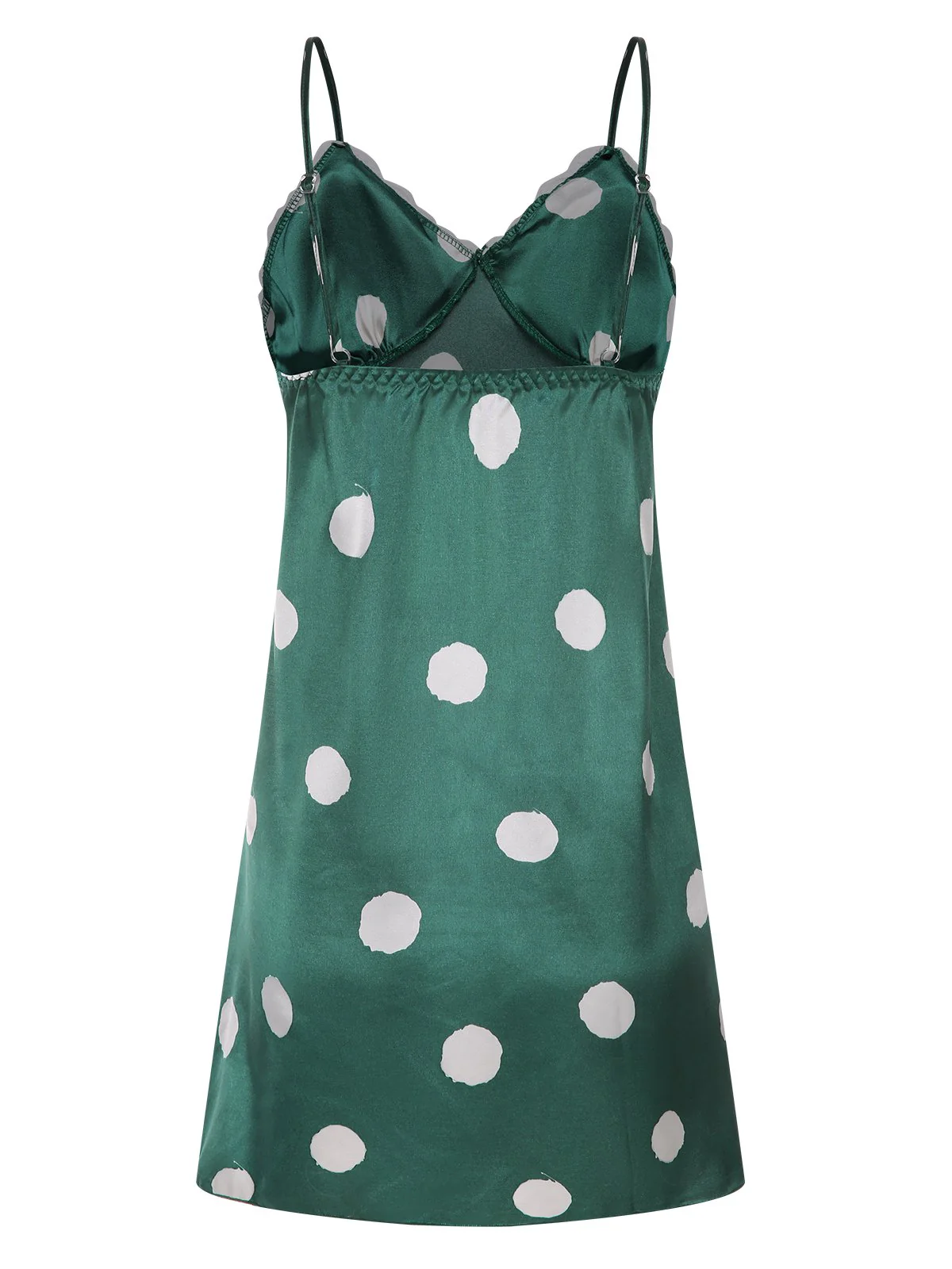 1950s Polka Dot Lace Spaghetti Straps Sleepwear - Image 4