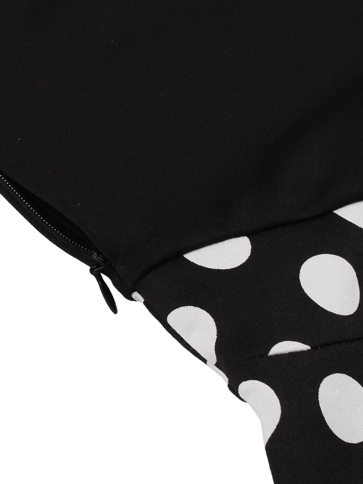 1950s Polka Dot Patchwork Short Sleeves Dress - Image 3