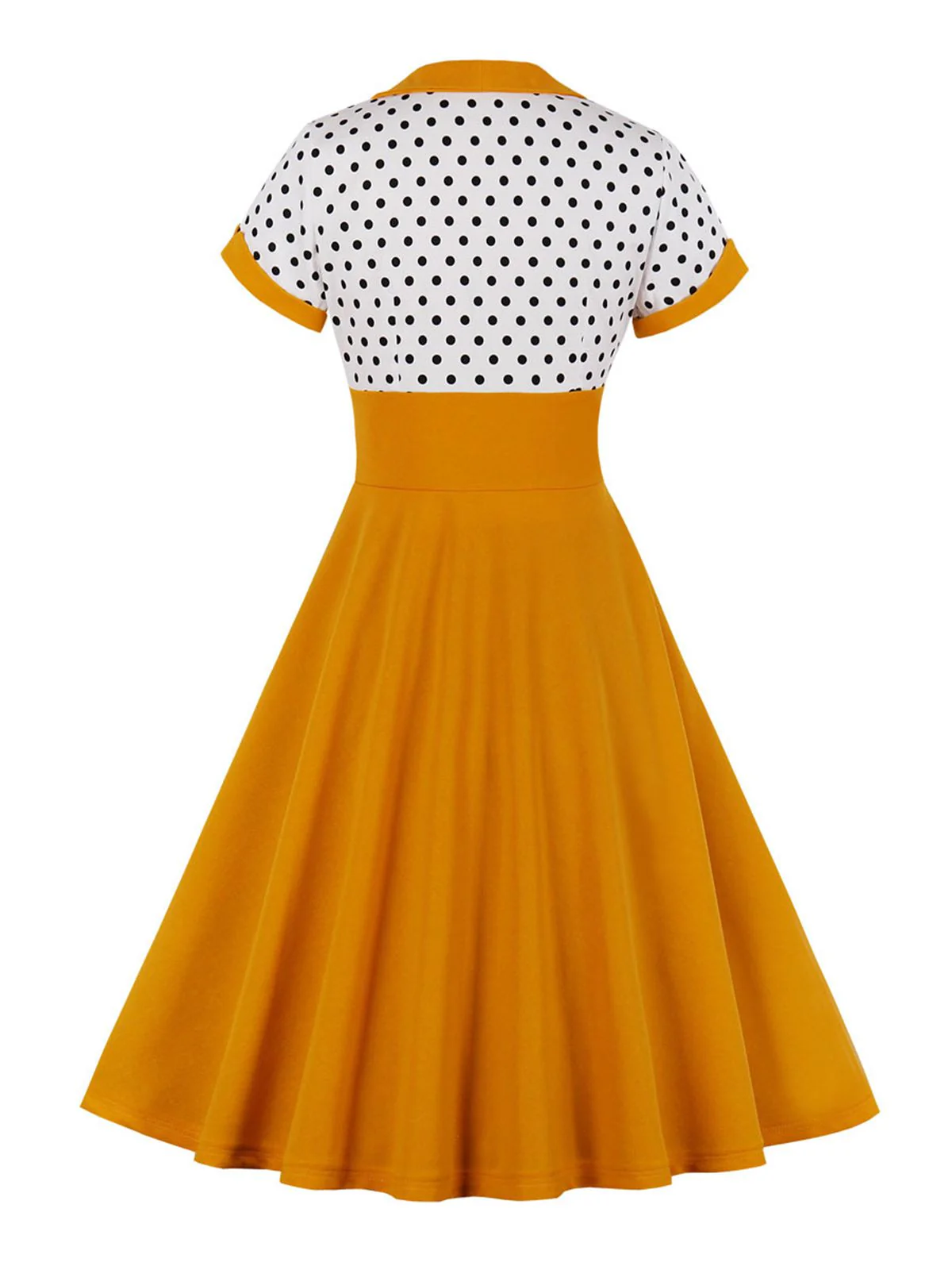 1950s Polka Dot Patchwork Swing Dress - Image 10