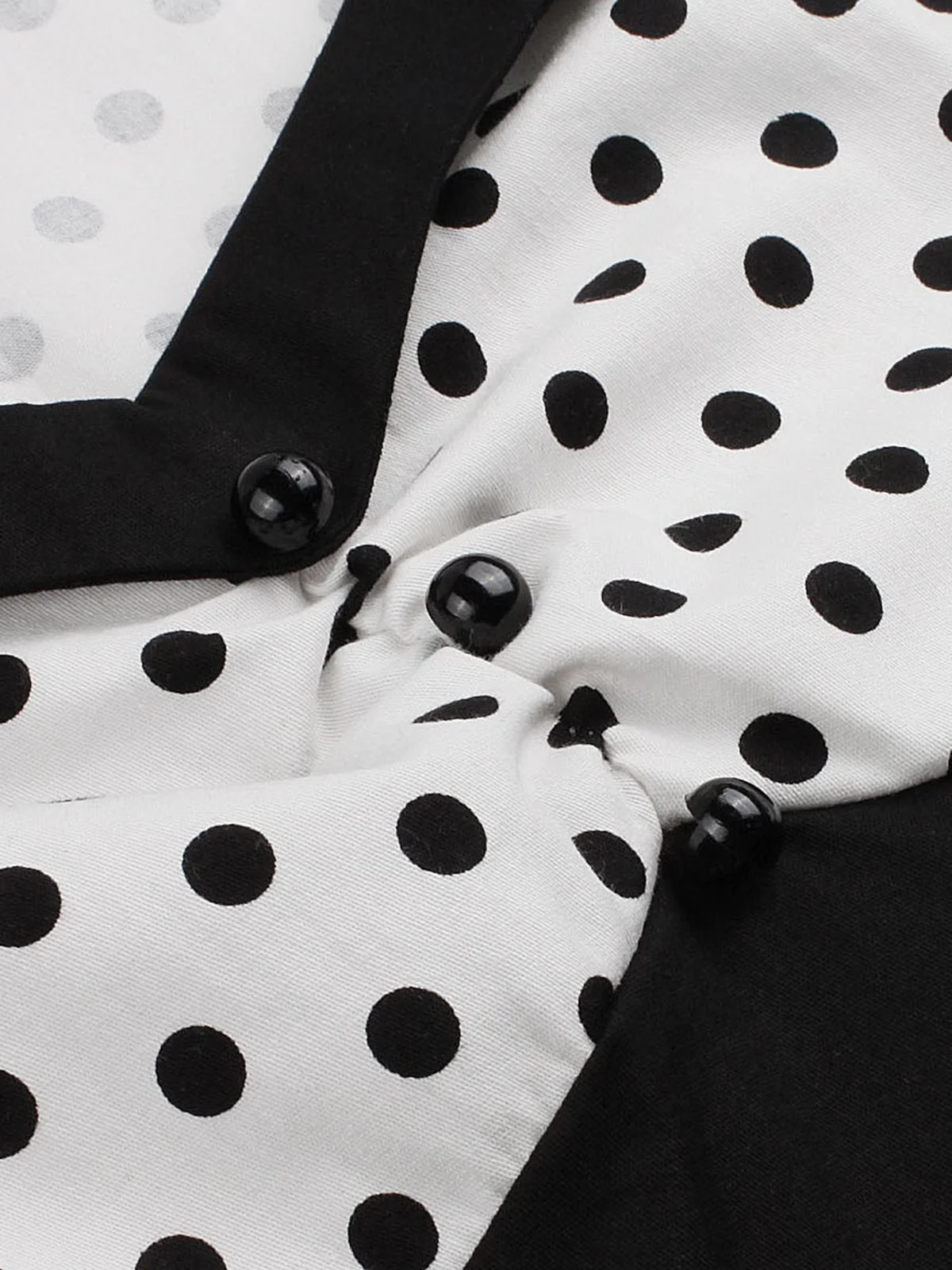 1950s Polka Dot Patchwork Swing Dress - Image 3