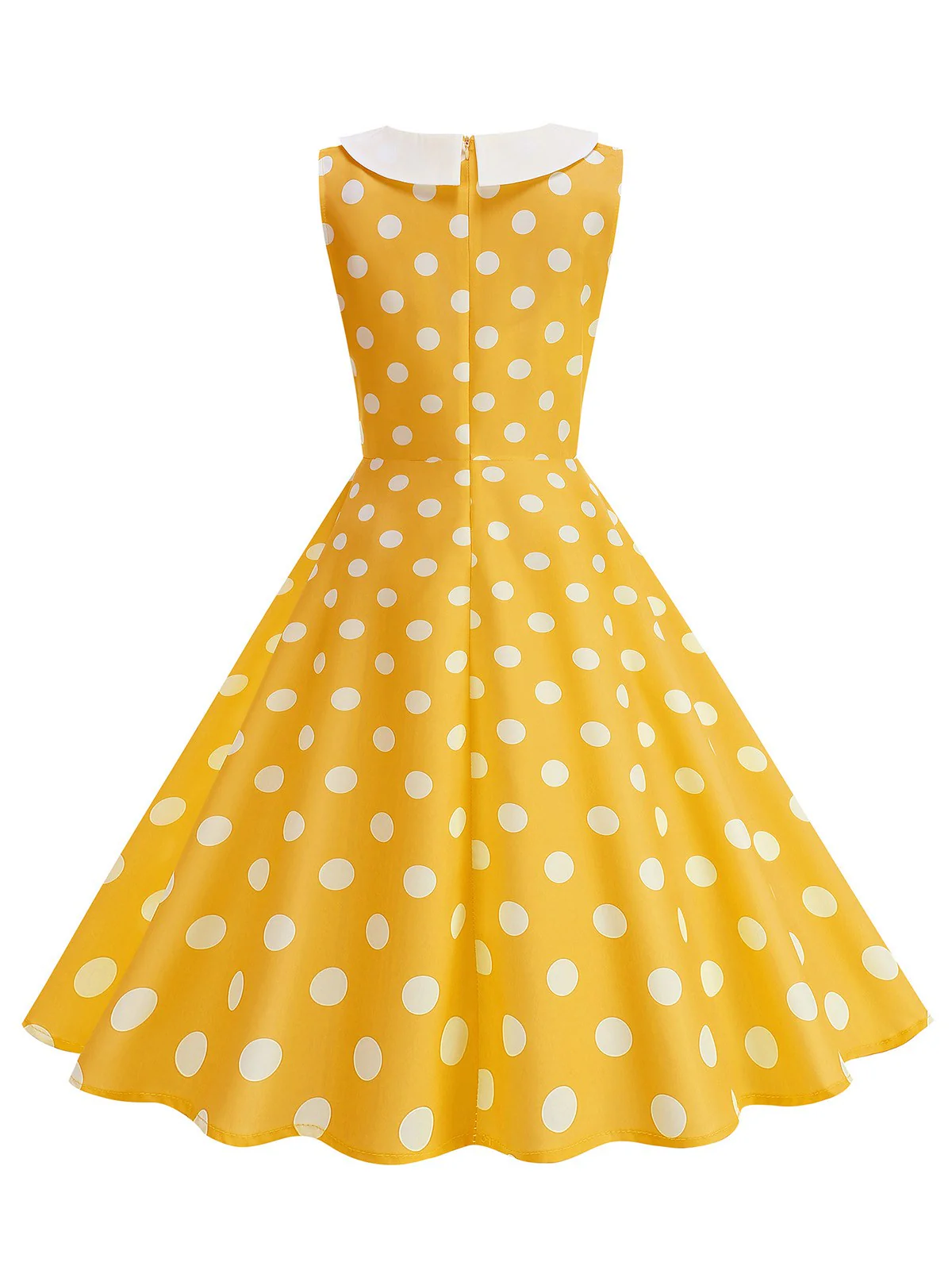 1950s Polka Dot Peter Pan Collar Sleeveless Dress - Image 12