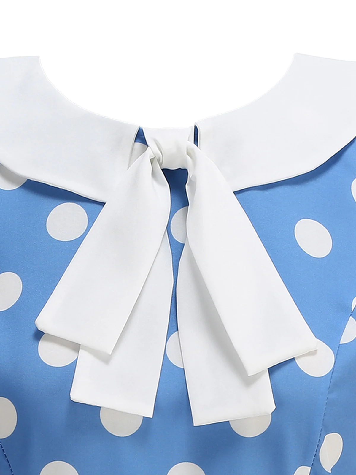 1950s Polka Dot Peter Pan Collar Sleeveless Dress - Image 3