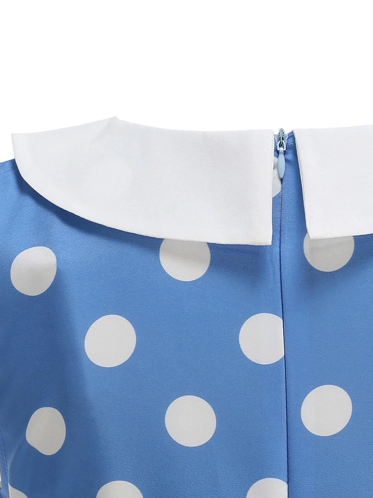 1950s Polka Dot Peter Pan Collar Sleeveless Dress - Image 4