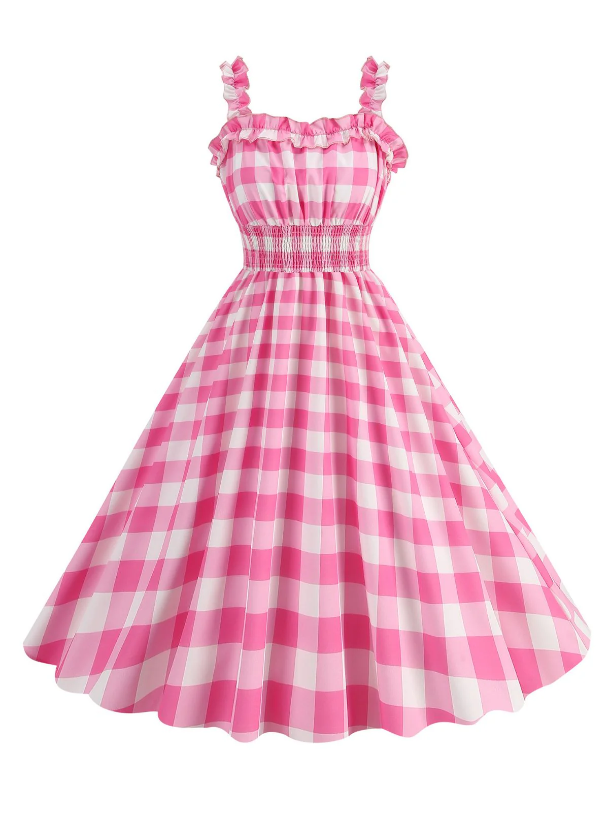 1950s Polka Dot Smocking Strap Dress - Image 16