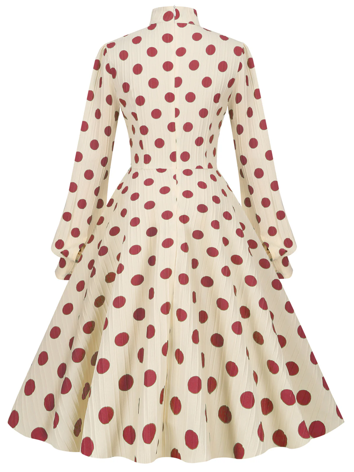 1950s Polka Dots Bowknot Swing Dress - Image 8