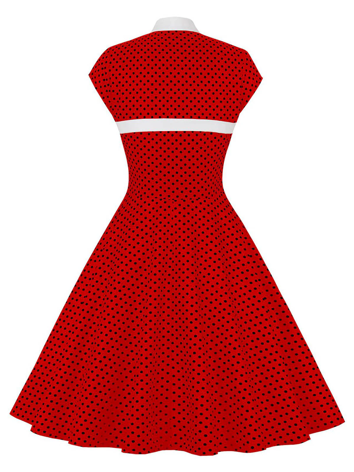 1950s Polka Dots Heart Collar Dress - Image 10