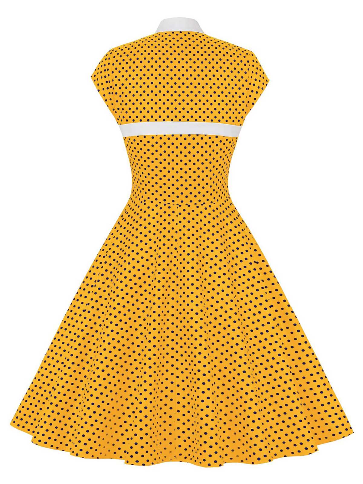 1950s Polka Dots Heart Collar Dress - Image 2