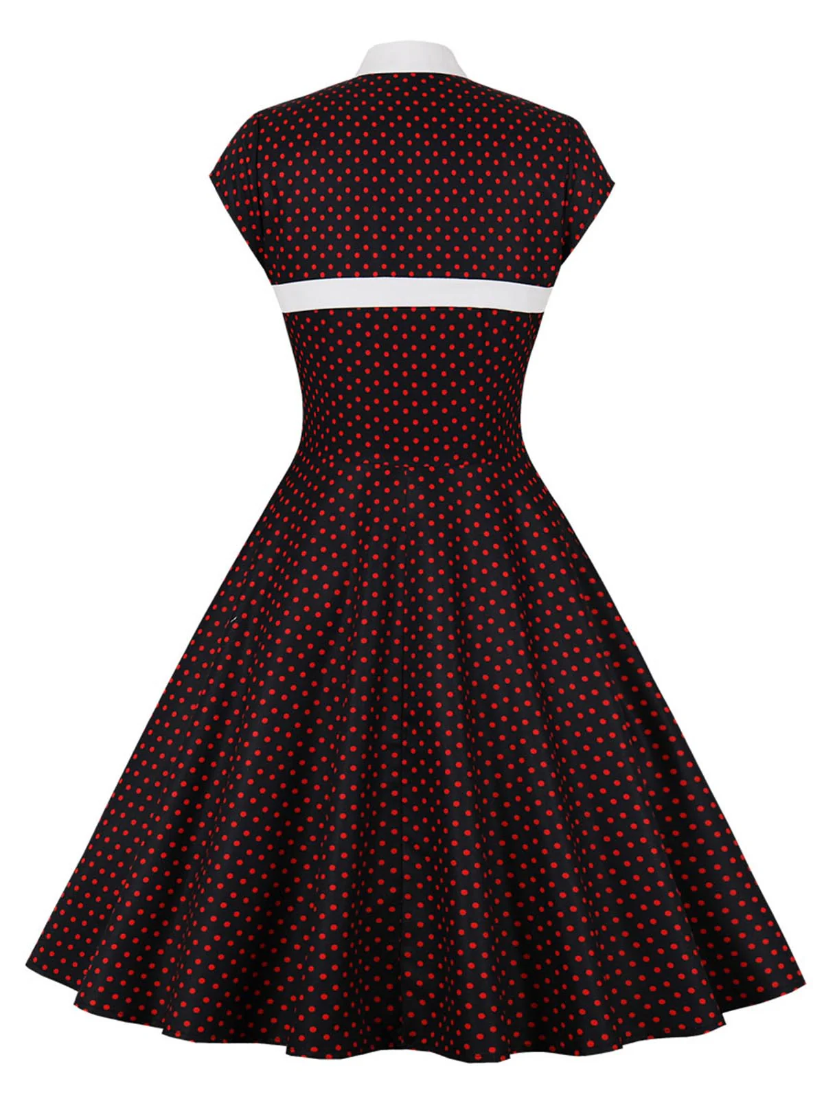 1950s Polka Dots Heart Collar Dress - Image 5