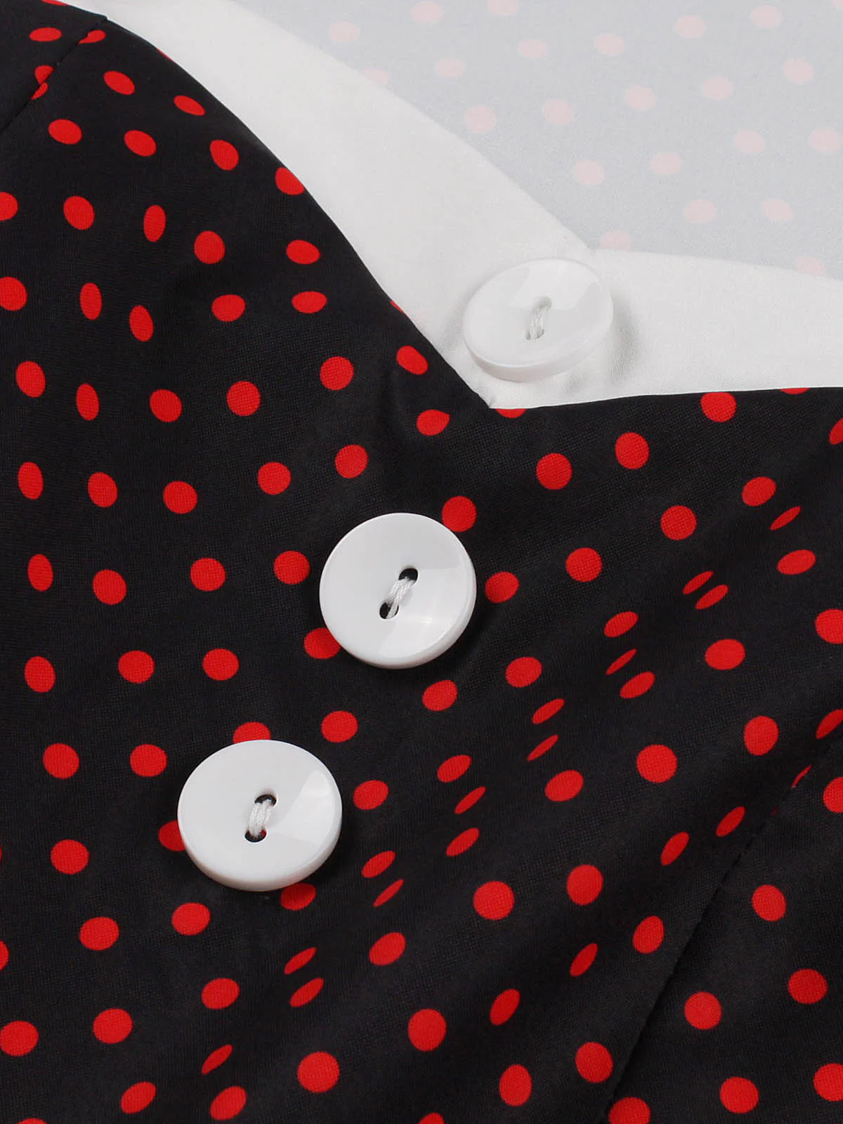 1950s Polka Dots Heart Collar Dress - Image 6