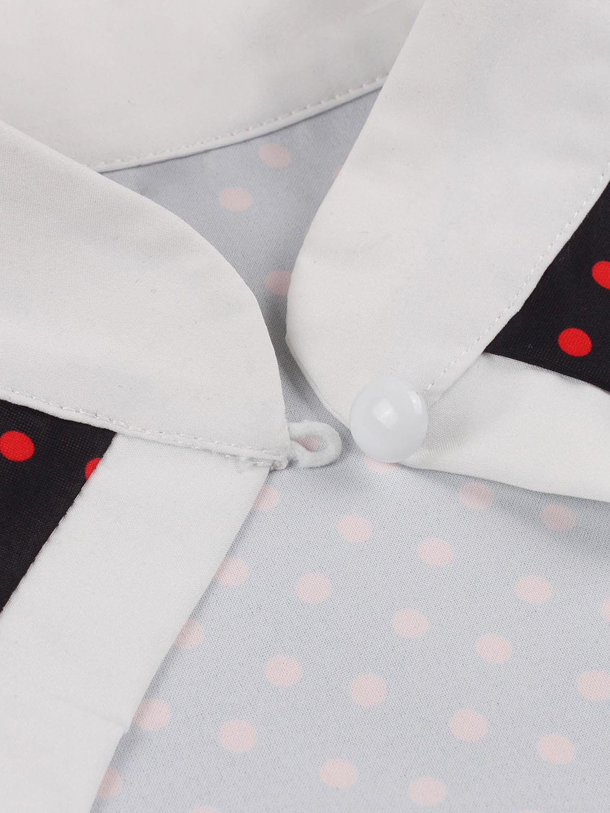 1950s Polka Dots Heart Collar Dress - Image 8