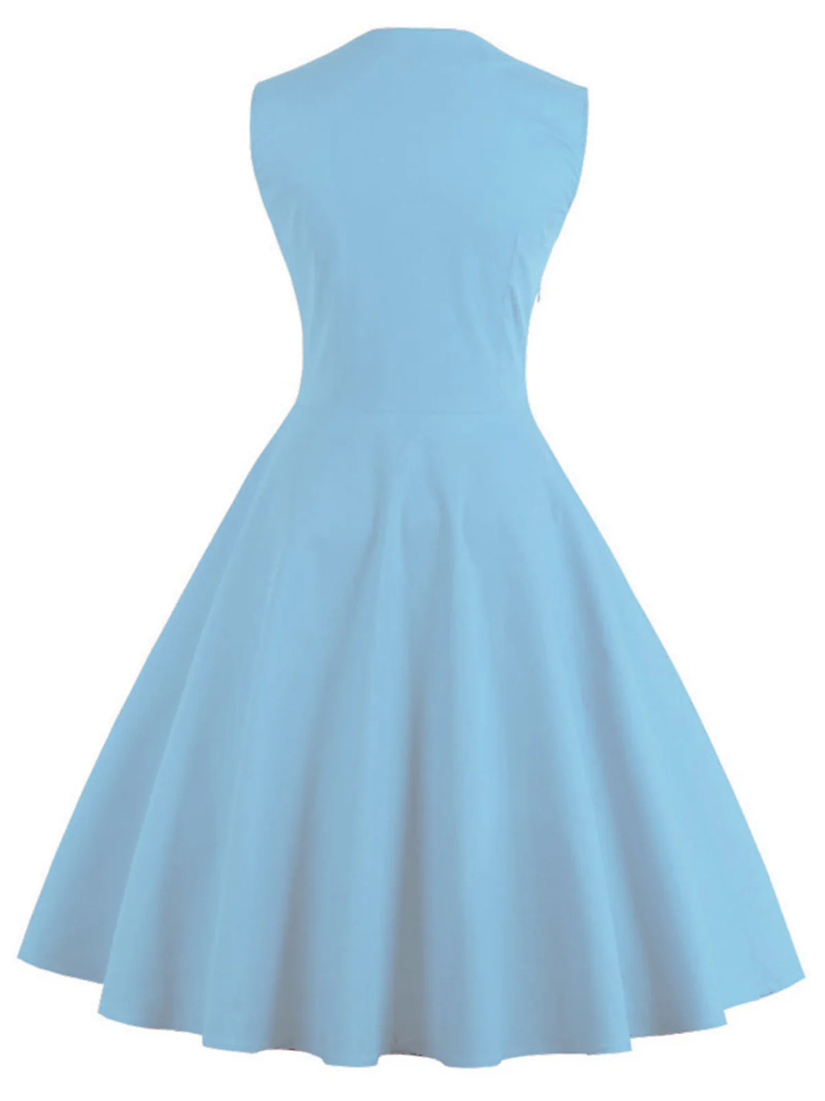 1950s Polka Dots Lapel Patchwork Swing Dress - Image 2