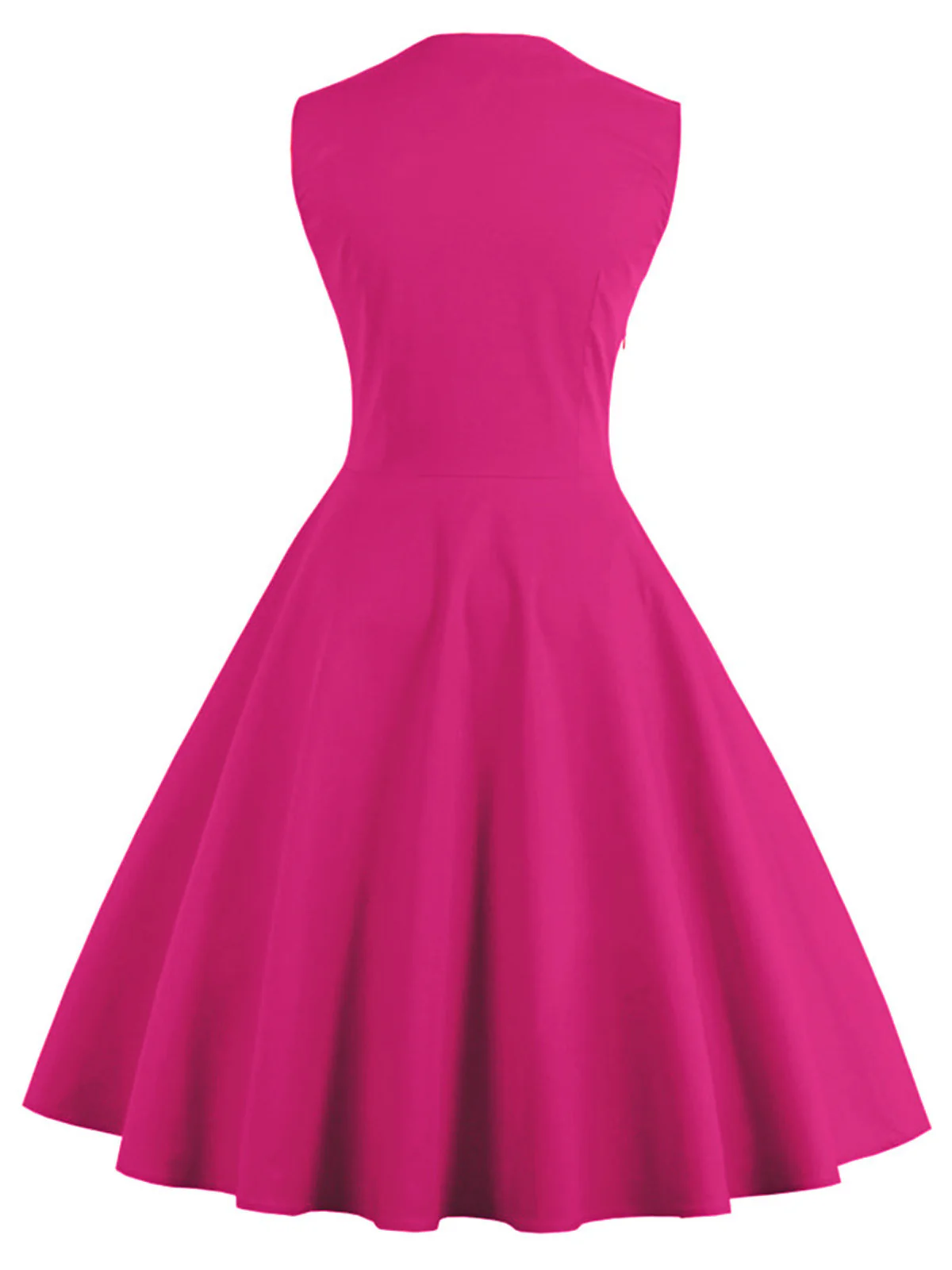 1950s Polka Dots Lapel Patchwork Swing Dress - Image 4