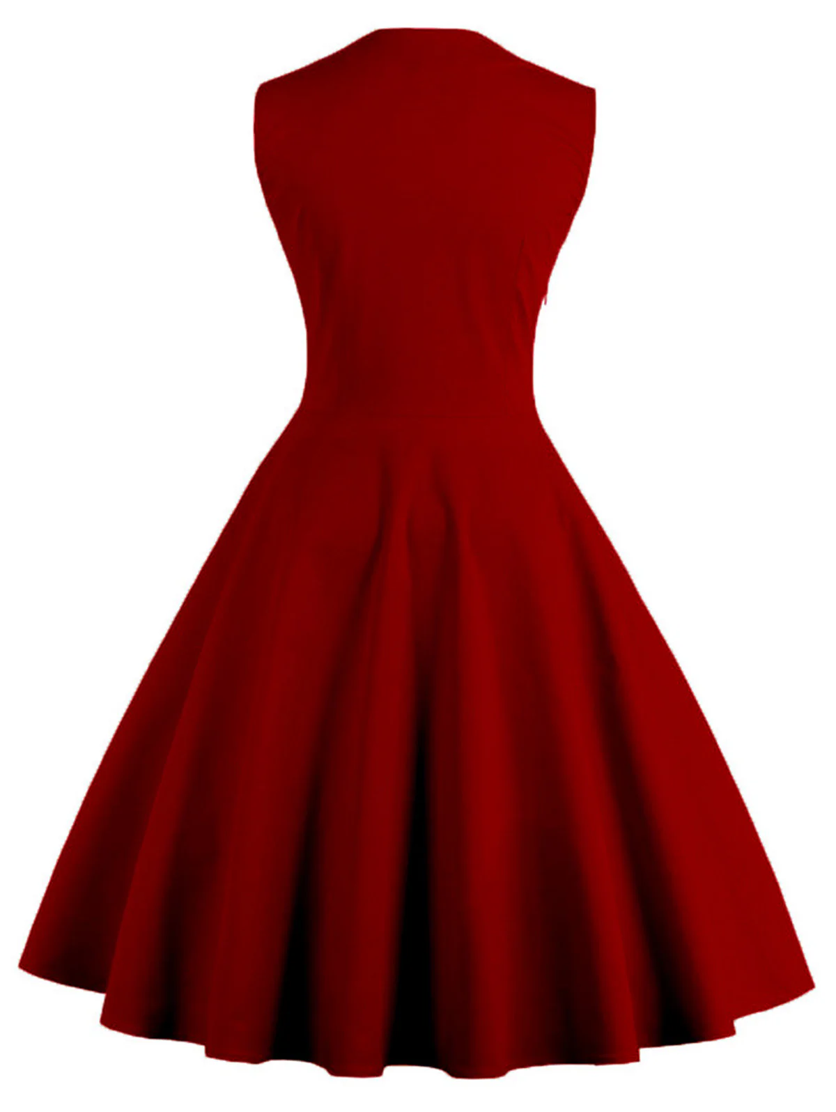 1950s Polka Dots Lapel Patchwork Swing Dress - Image 6