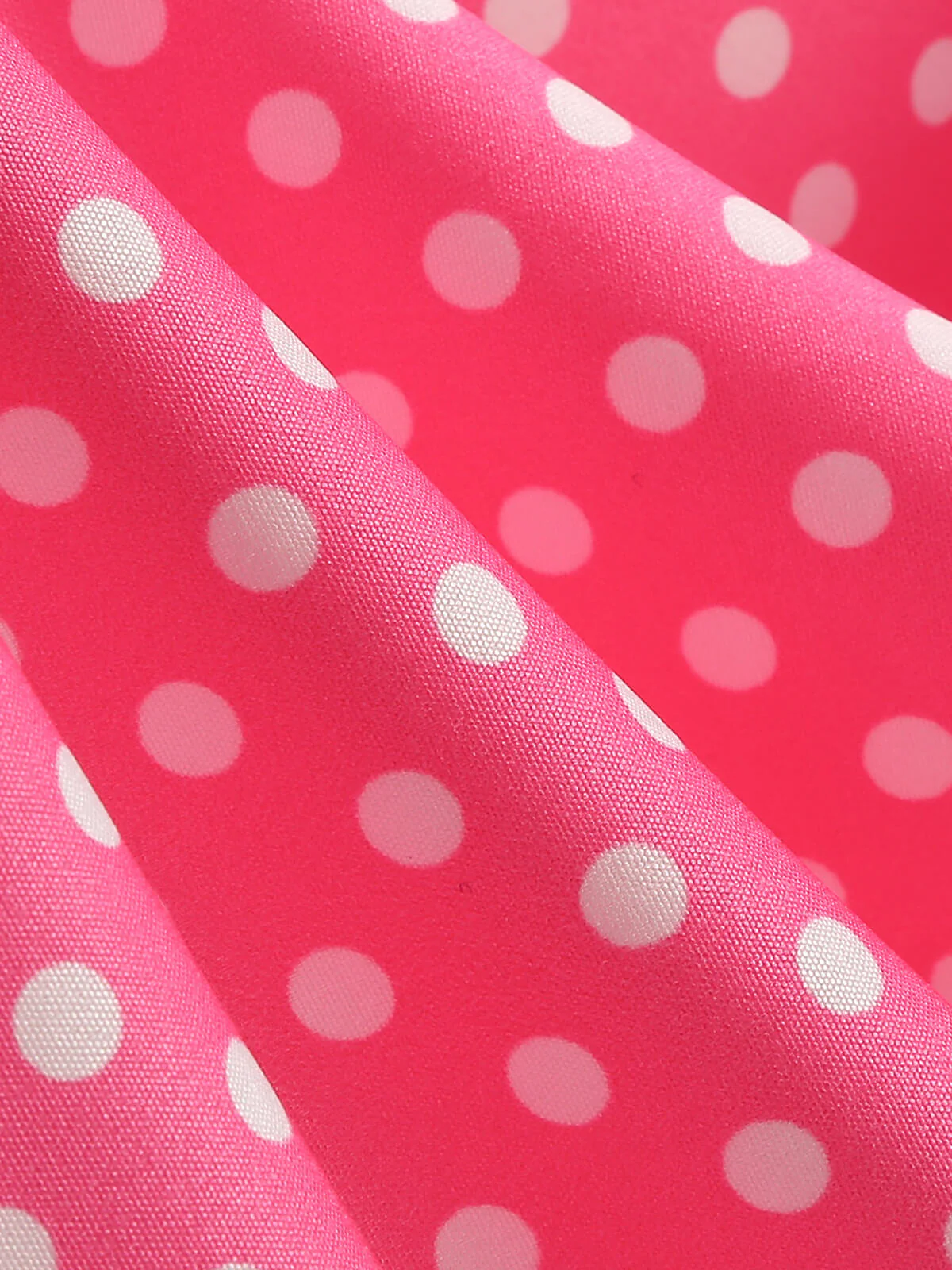 1950s Polka Dots Patchwork Ribbon Strap Dress - Image 4