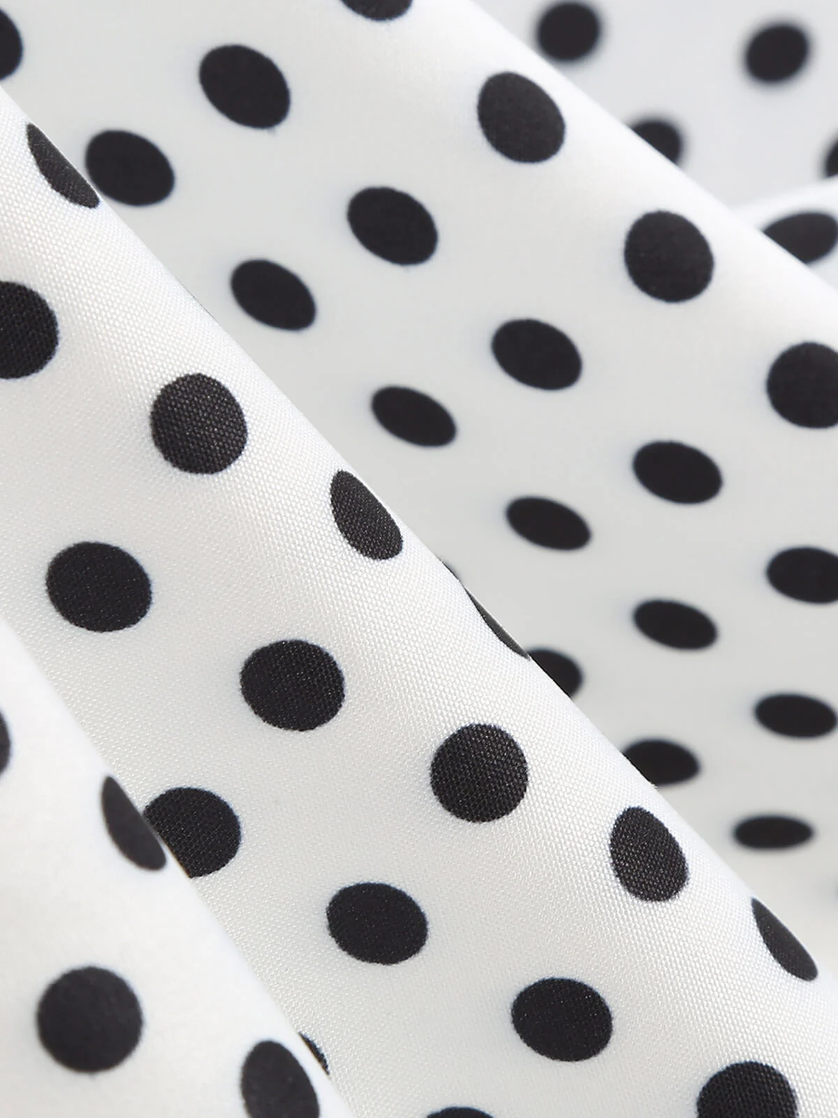 1950s Polka Dots Patchwork Ribbon Strap Dress - Image 8