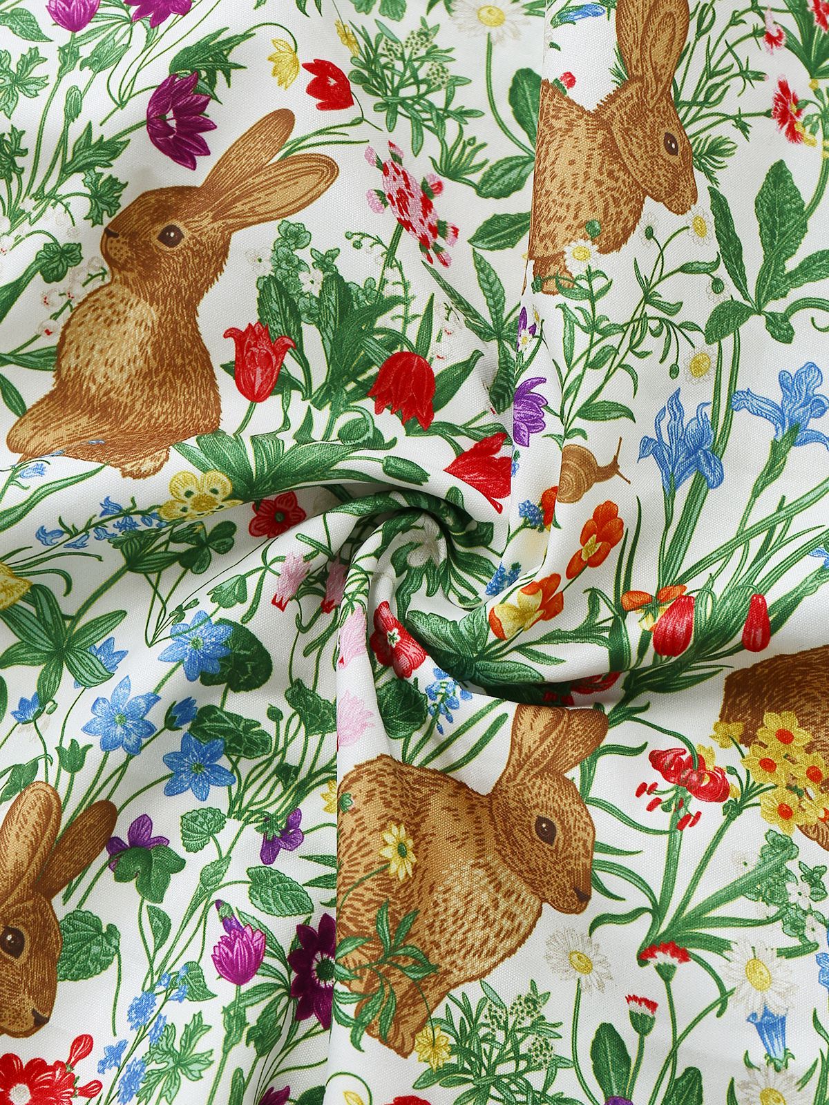 1950s Rabbit Floral Button Bow Peter Pan Collar Dress - Image 9