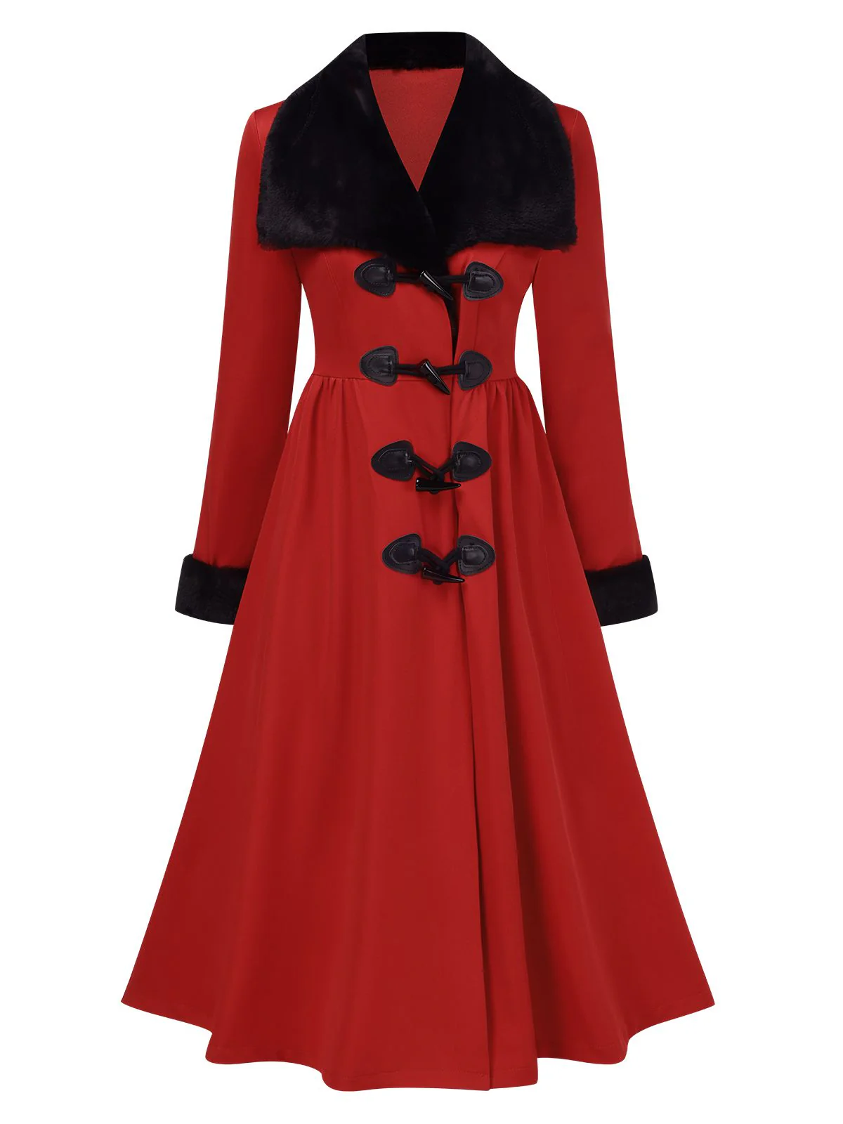 1950s Blue And Black Fur Collar Coat - Image 7