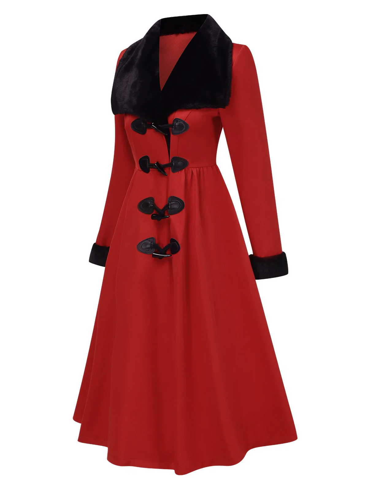 1950s Blue And Black Fur Collar Coat - Image 9