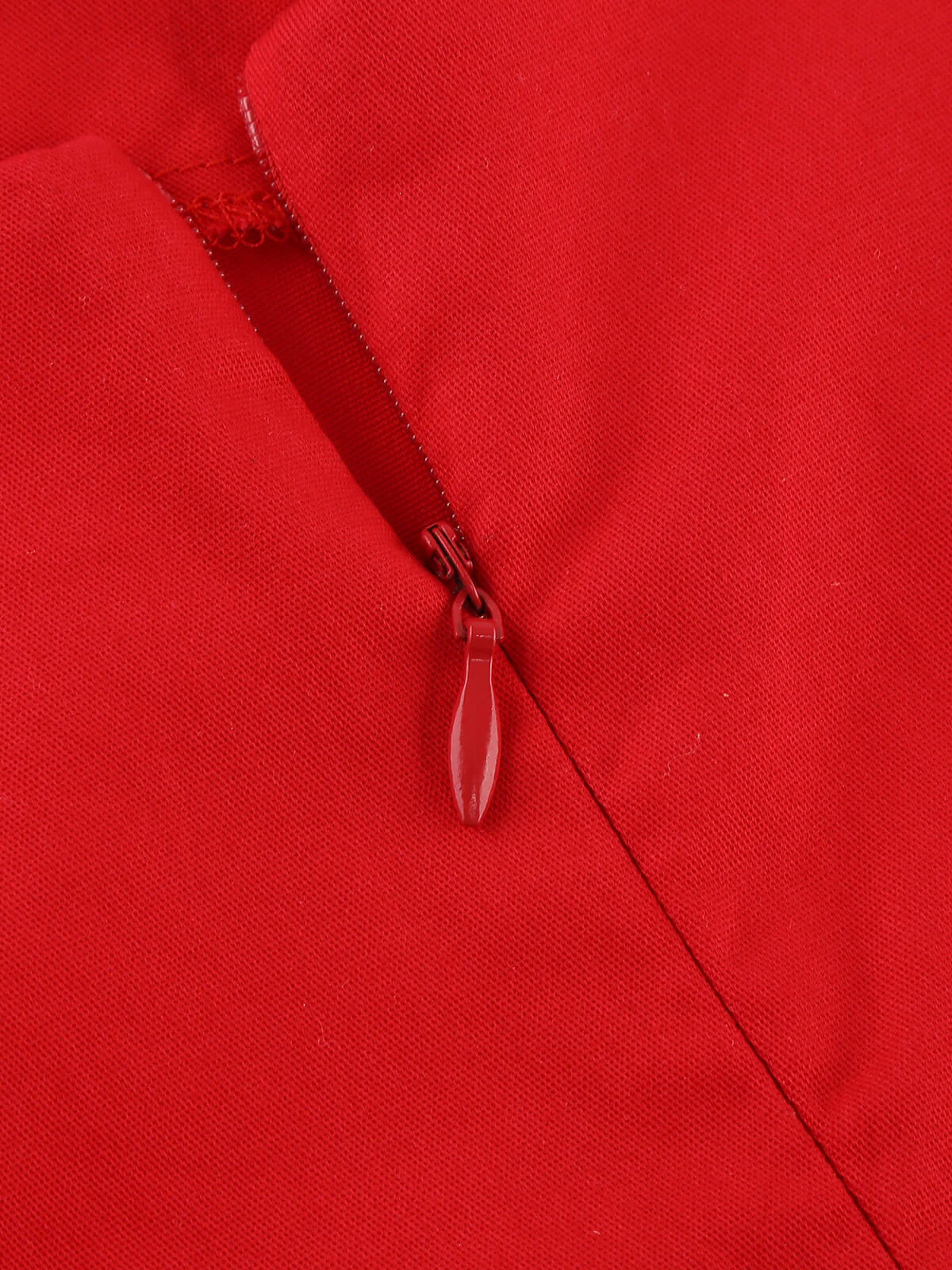 Red 1950s Lace Strap Swing Dress - Image 6