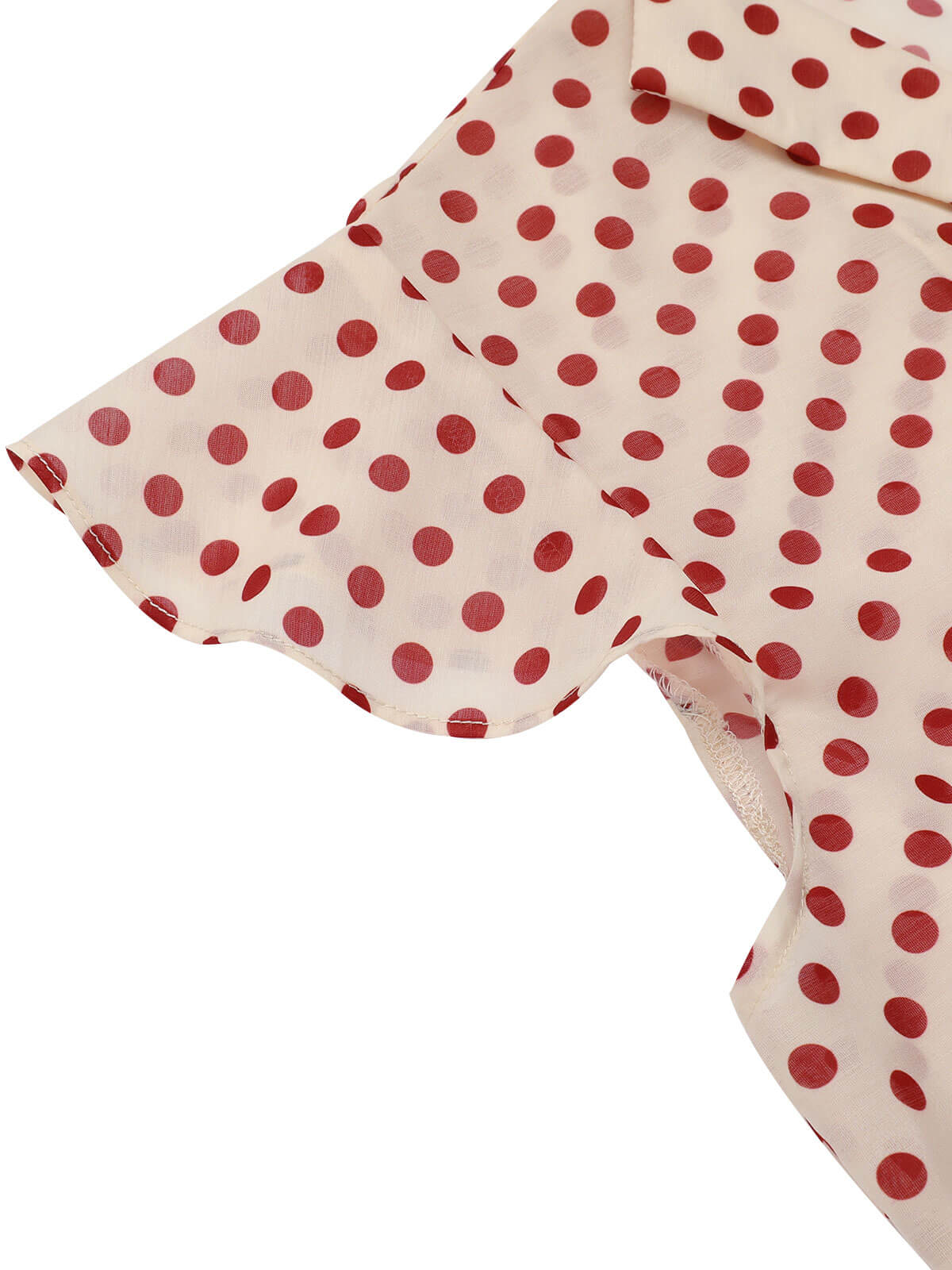 1950s Red Polka Dot Fly Sleeve Blouse - Image 7