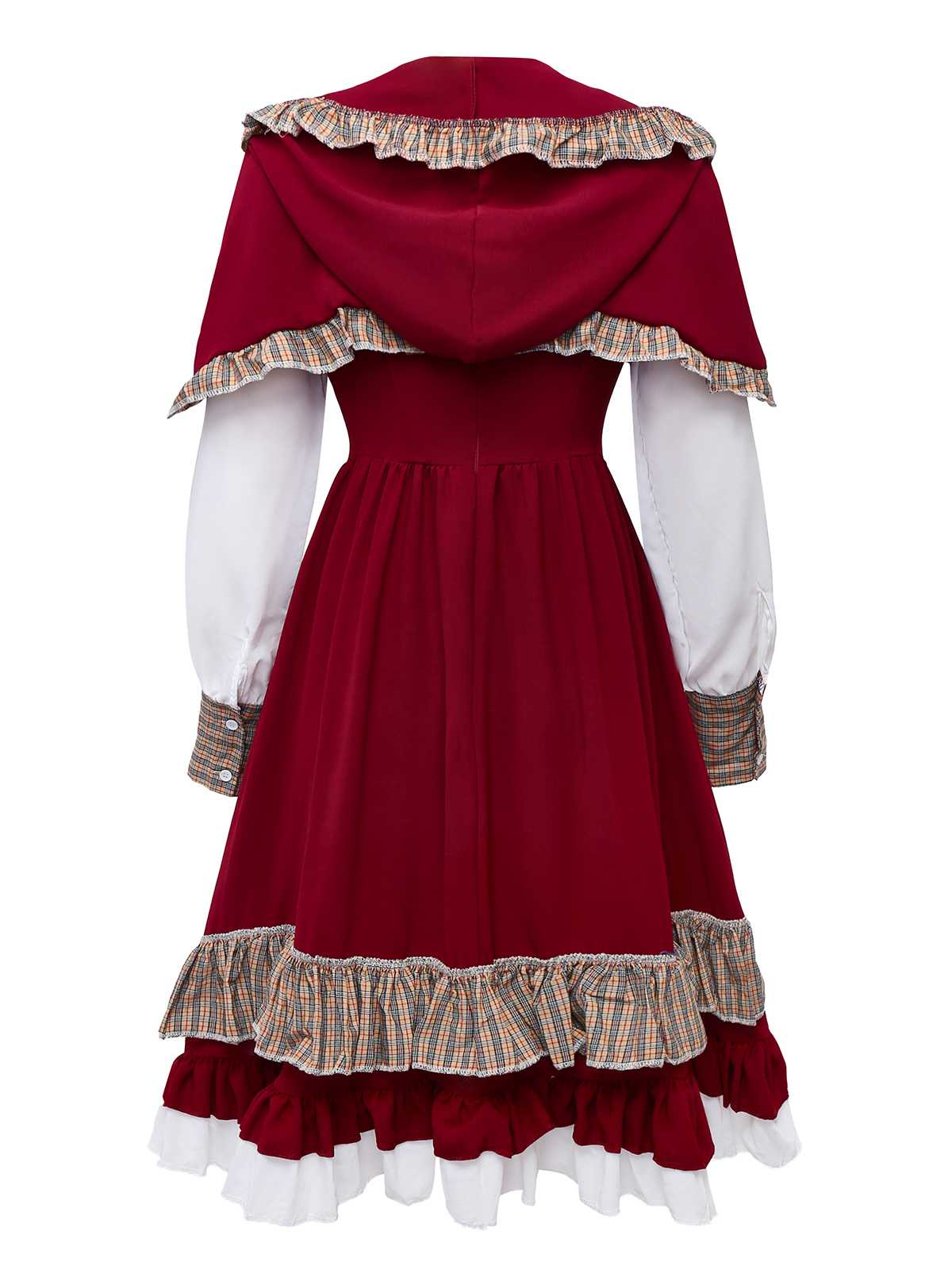 1950s Red Riding Halloween Costume Dress With Cape - Image 2