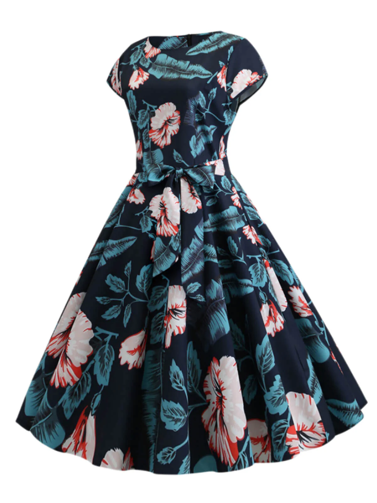 1950s Retro Floral Swing Dress - Image 2