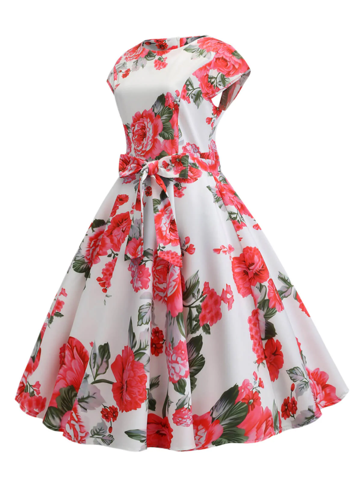 1950s Retro Floral Swing Dress - Image 5