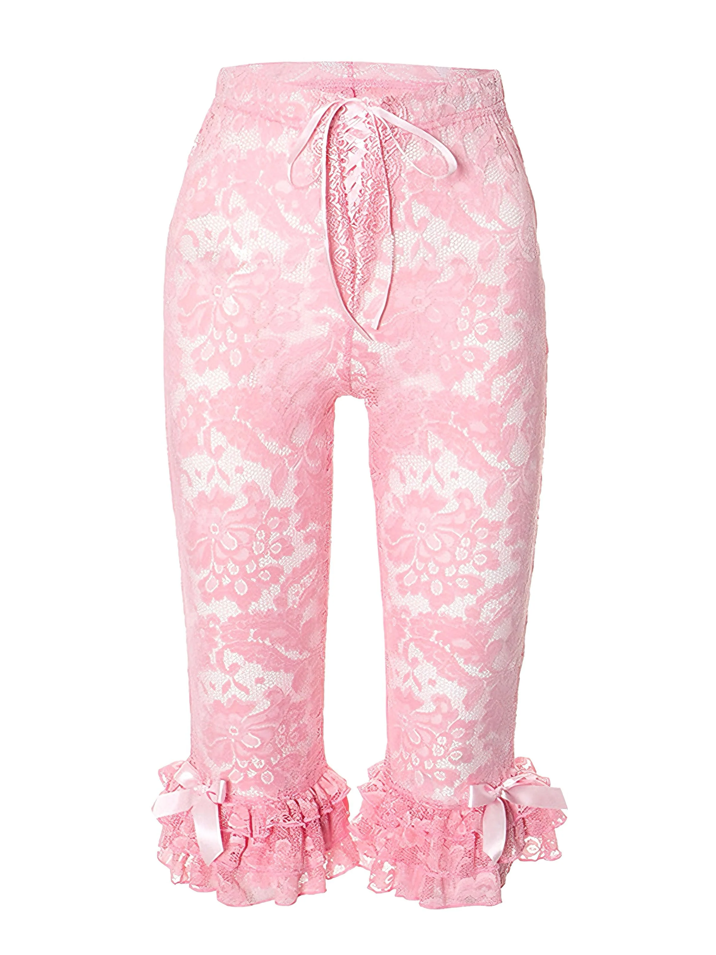 1950s Retro Lace Ruffles Capri Pants - Image 7