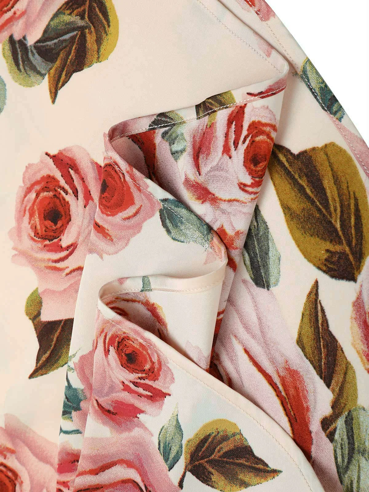 1940s Rose V-Neck Long Sleeves Dress - Image 6