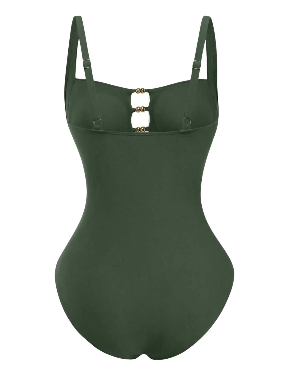 1950s Ruched Cutout Tummy Control One-Piece Swimsuit - Image 3