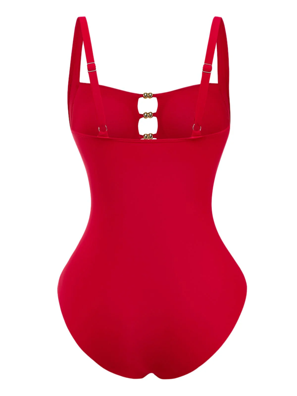 1950s Ruched Cutout Tummy Control One-Piece Swimsuit - Image 5