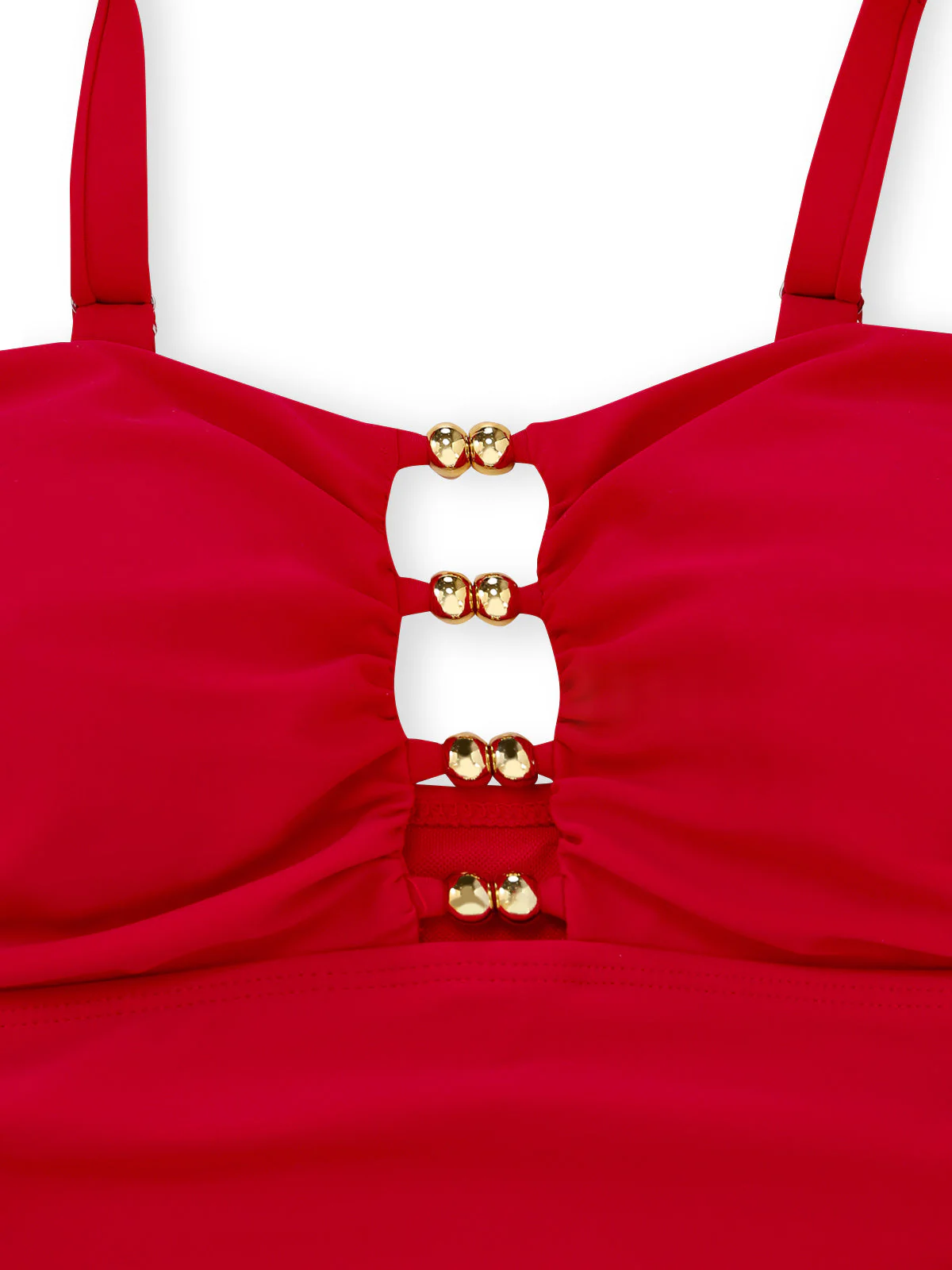1950s Ruched Cutout Tummy Control One-Piece Swimsuit - Image 7