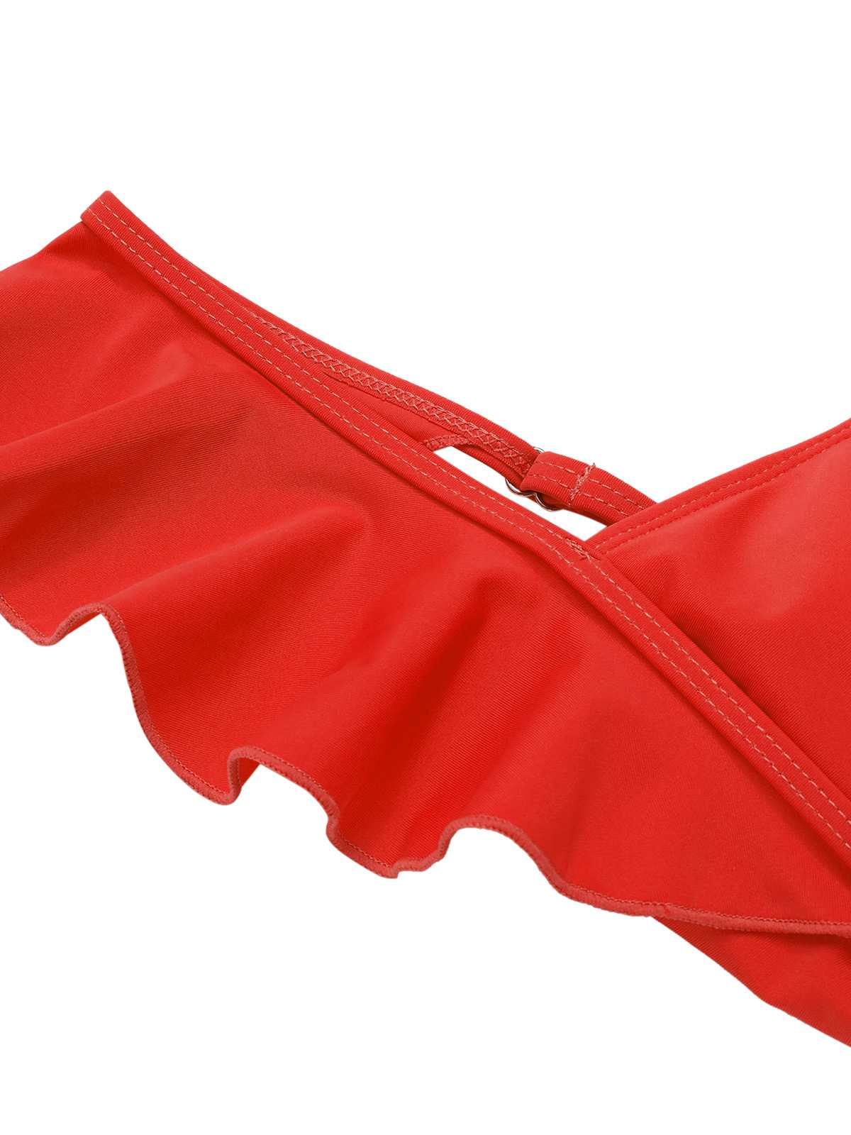 1950s Ruffles Backless Solid One-Piece Swimsuit - Image 16