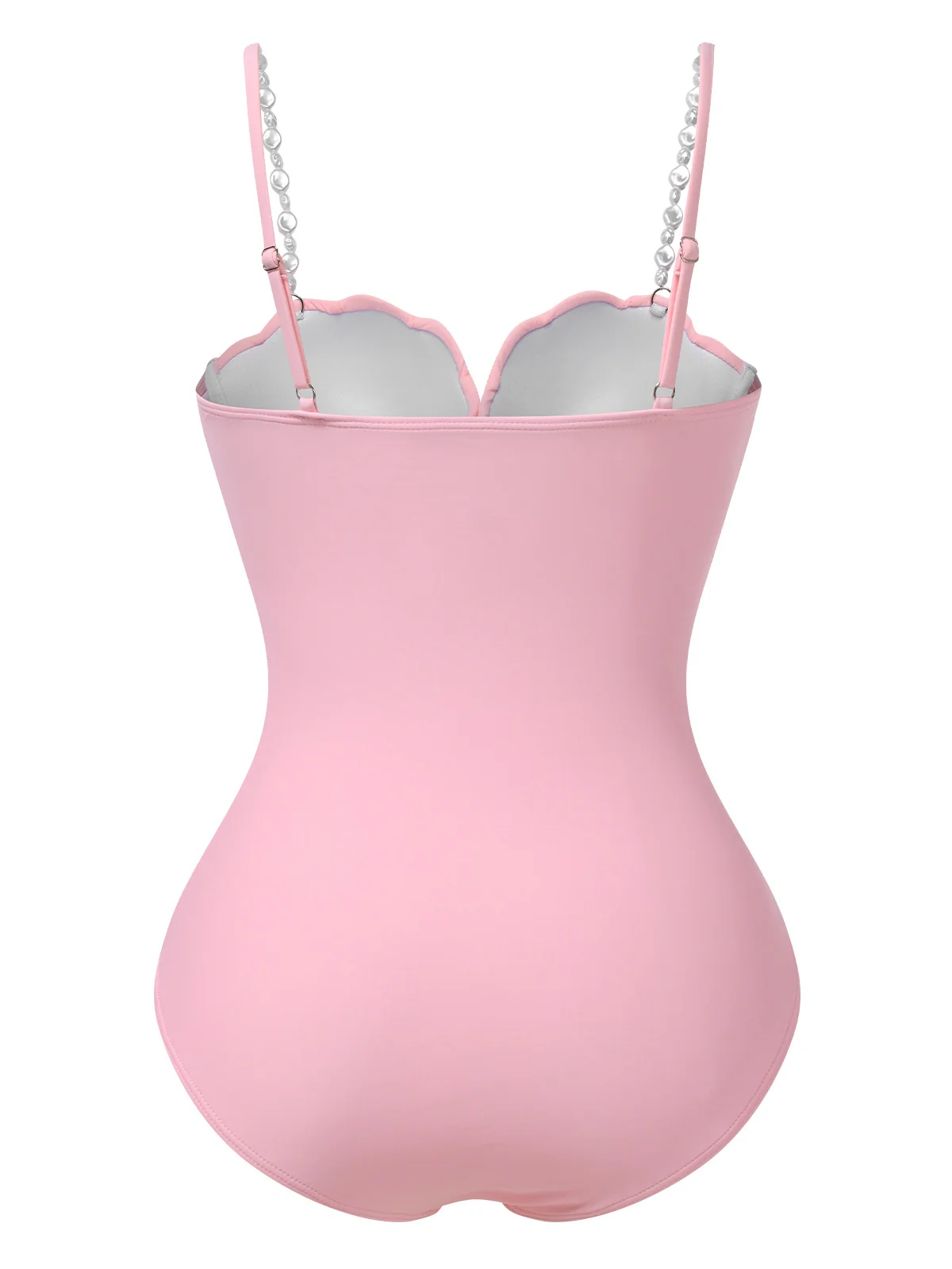 1950s Seashell Pearl Straps One-Piece Swimsuit - Image 3