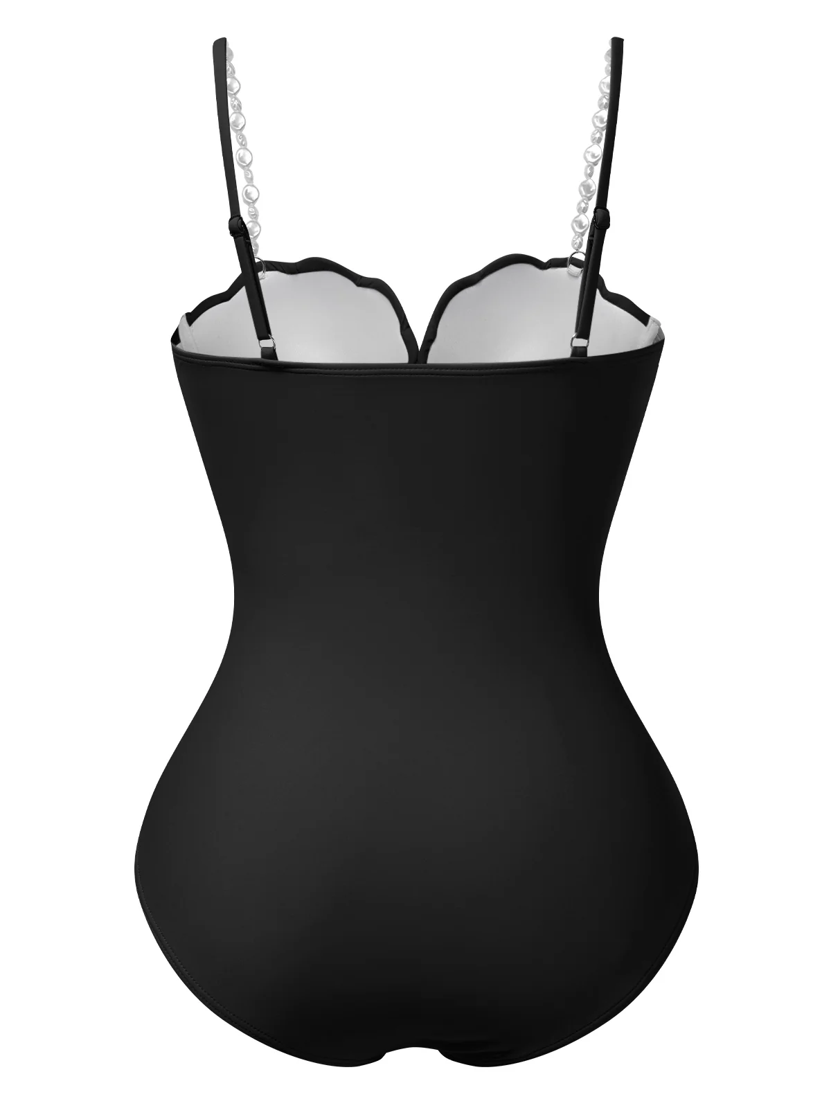 1950s Seashell Pearl Straps One-Piece Swimsuit - Image 6