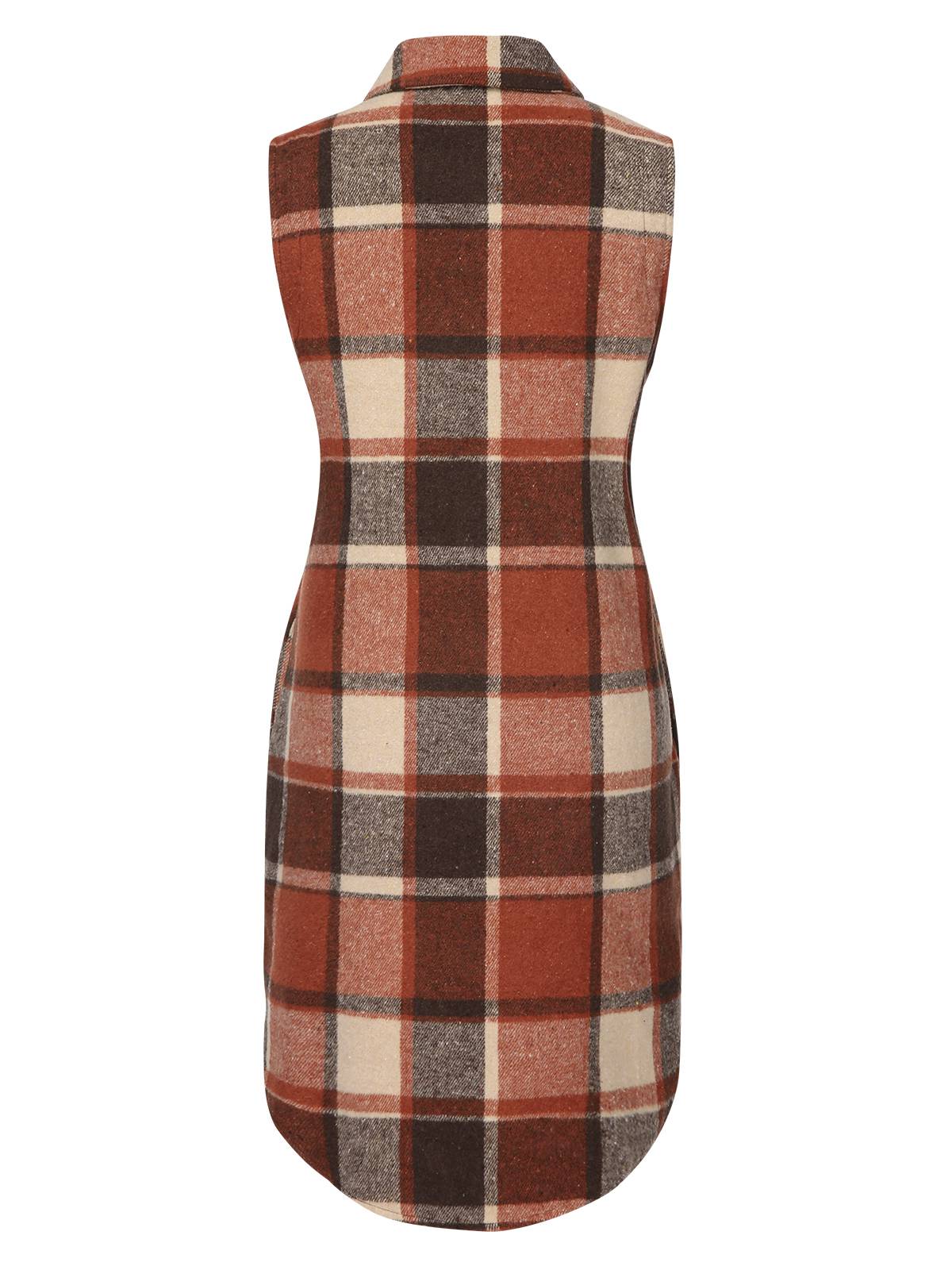 1950s Shirt Collar Flannelette Plaid Vest Coat - Image 3