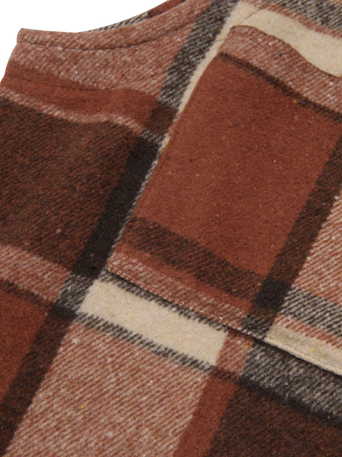1950s Shirt Collar Flannelette Plaid Vest Coat - Image 5