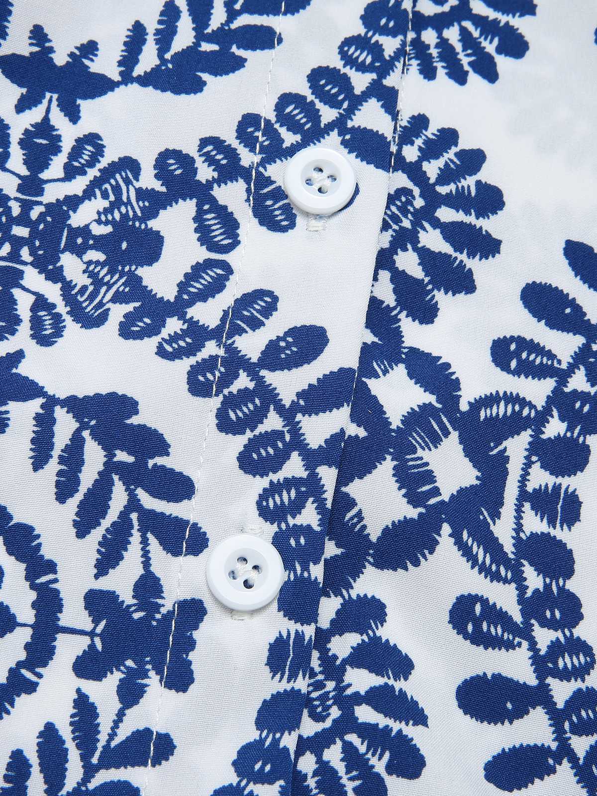 1950s Shirt Neck Print Belted Romper - Image 8