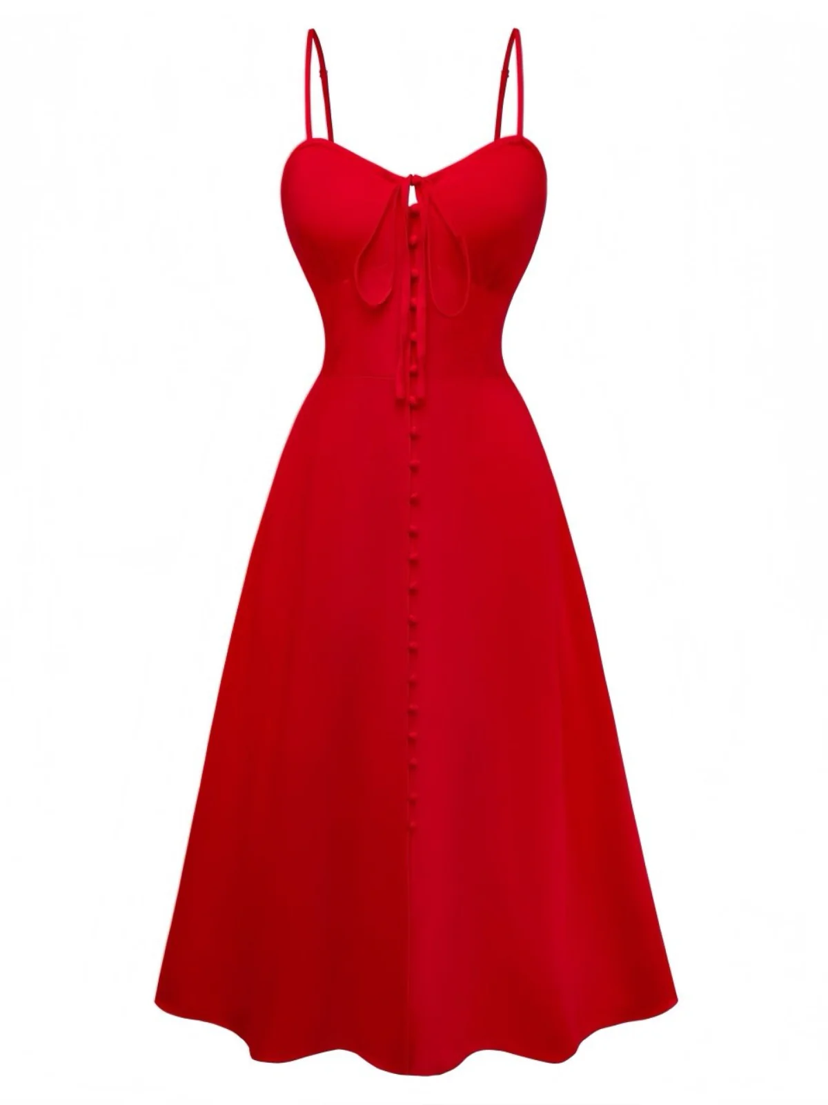 1950s Sleeveless Backless Smocked Waist Slip Dress - Image 2