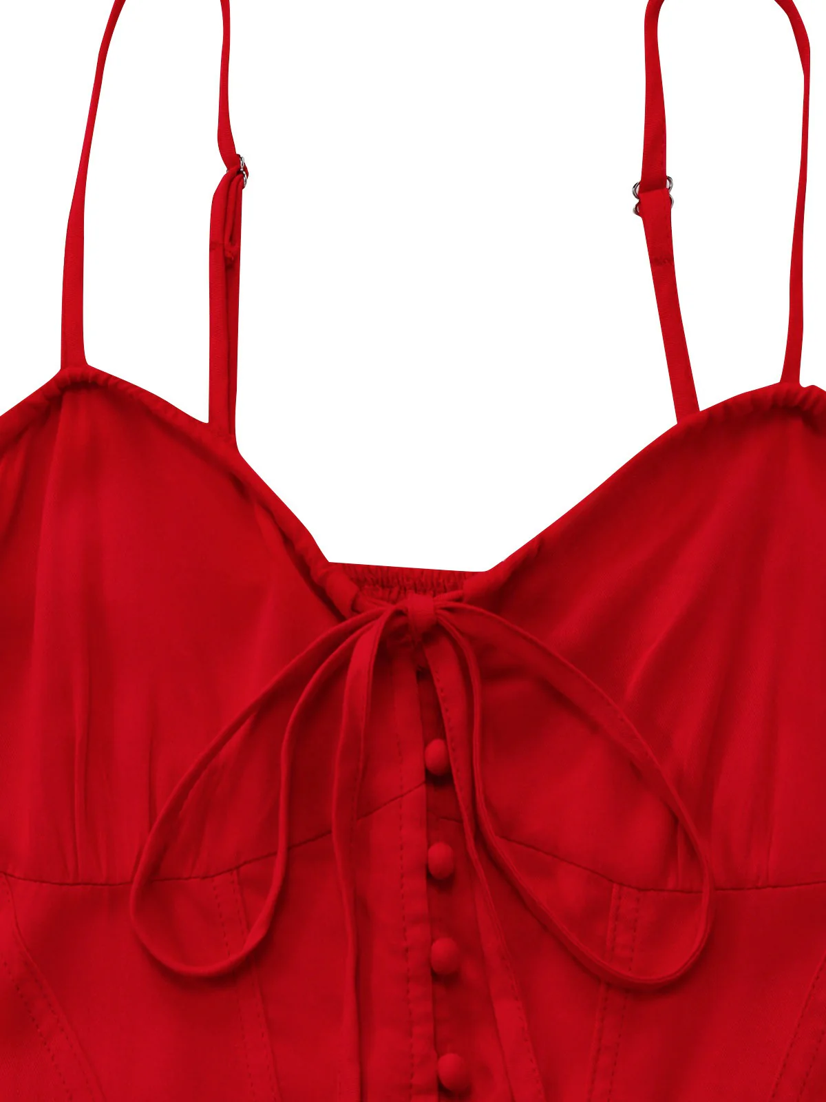 1950s Sleeveless Backless Smocked Waist Slip Dress - Image 6
