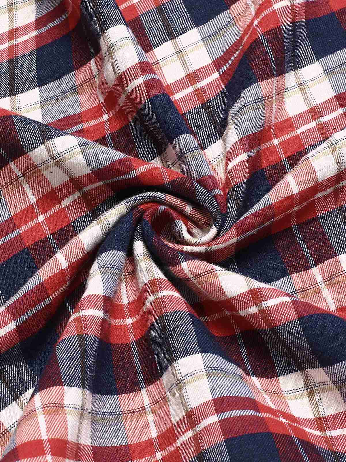 1950s Sleeveless Plaid Belted Swing Dress - Image 4